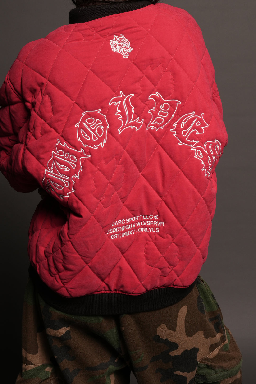 Jason Frvr Cloud Quilted Reversible Bomber Jacket In Black/Oxblood