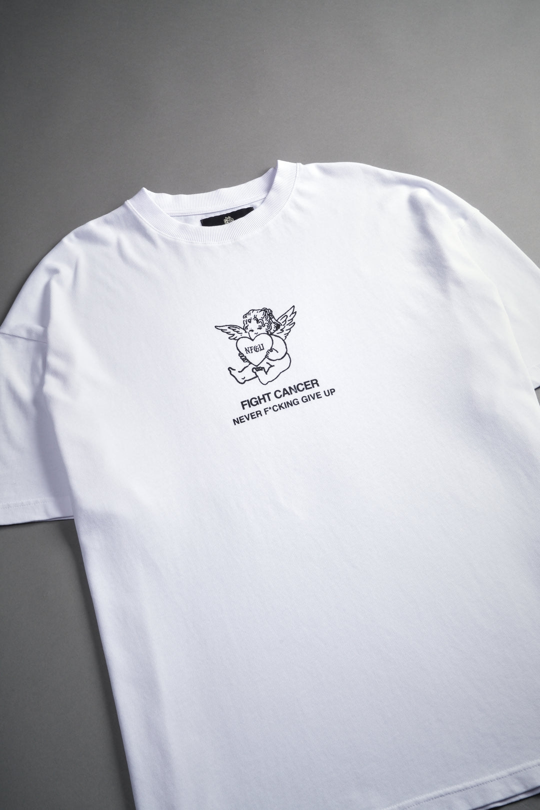Never F*cking Give Up "Premium" Oversized Tee in White