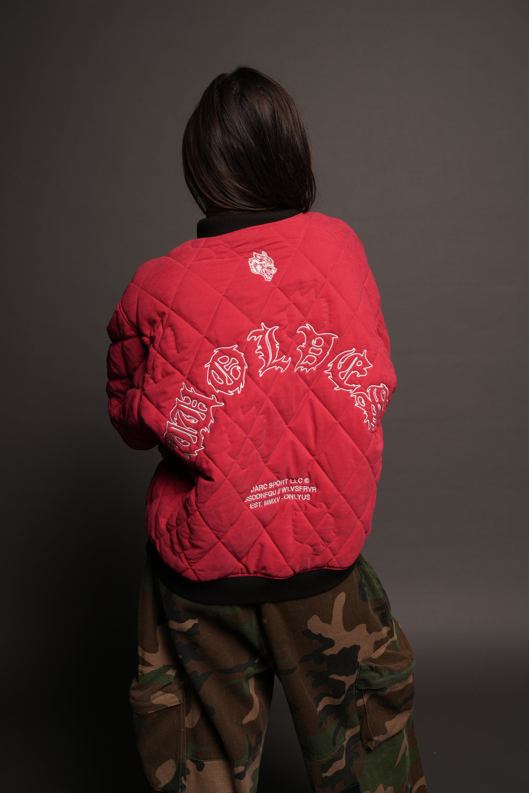 Jason Frvr Cloud Quilted Reversible Bomber Jacket In Black/Oxblood