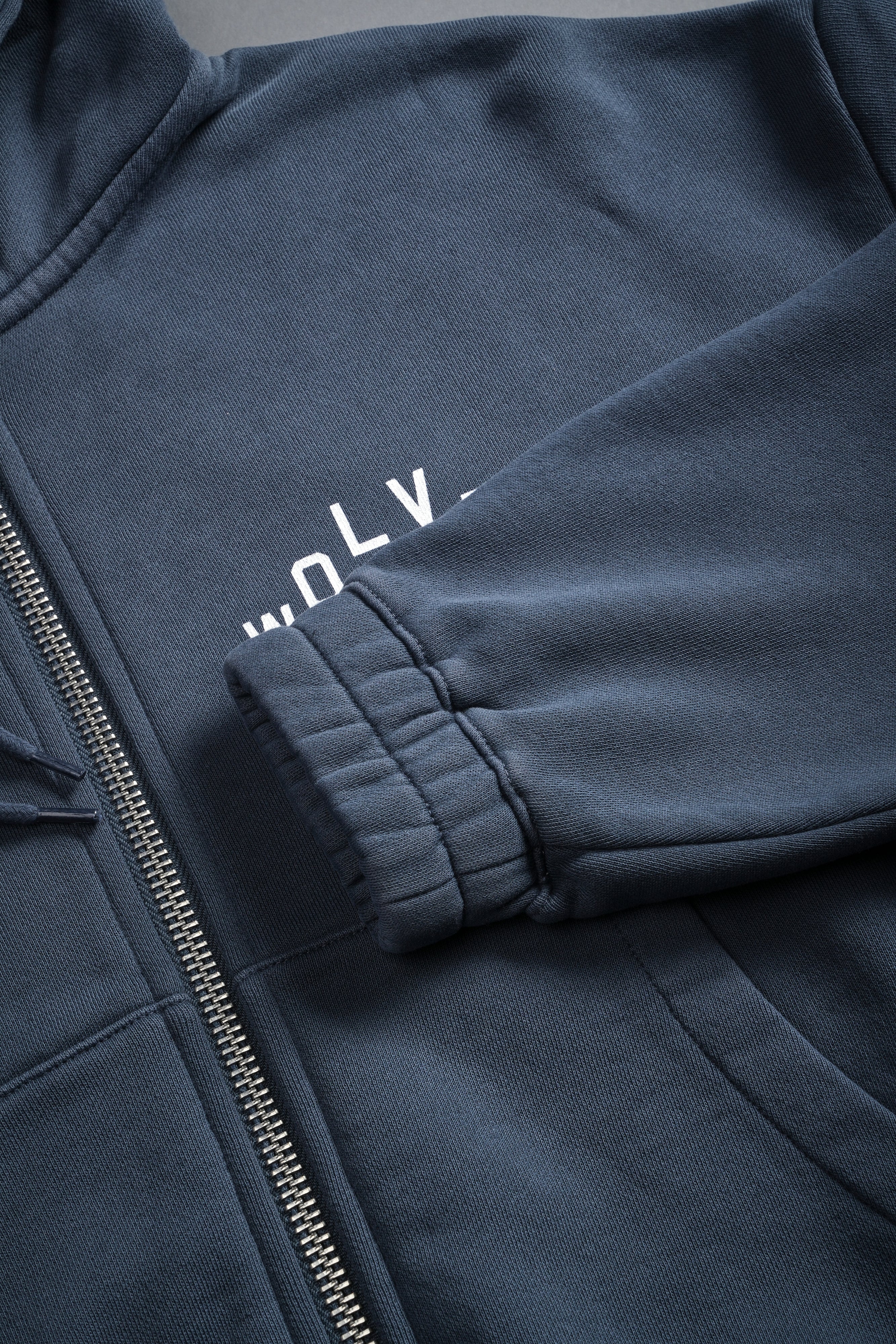 Pyramid V2 "Chambers" (Cropped) Zip Hoodie in Darc Blue