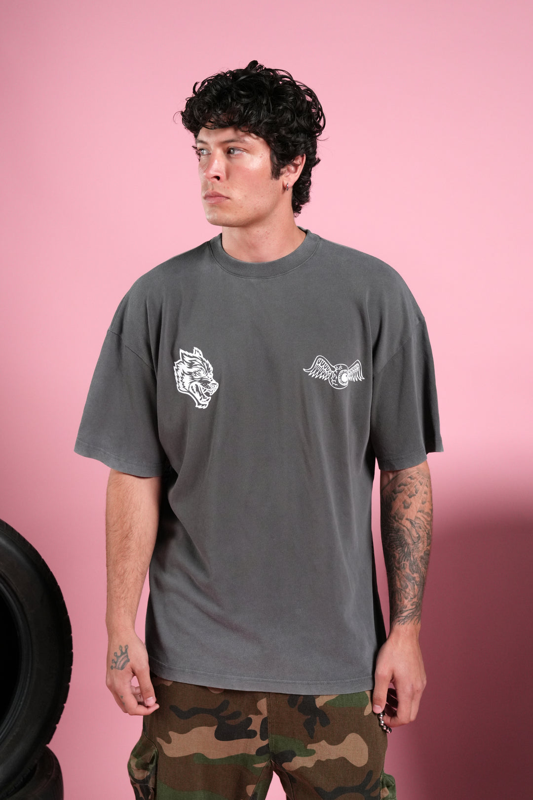 Kulture Klash V2 Premium Oversized Tee in Wolf Gray