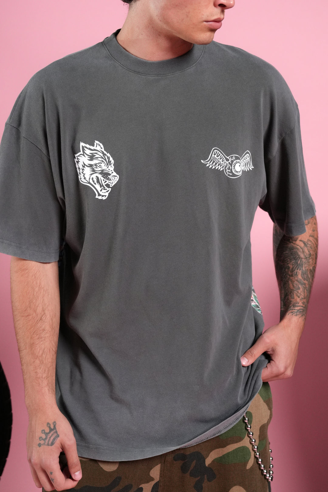 Kulture Klash V2 Premium Oversized Tee in Wolf Gray