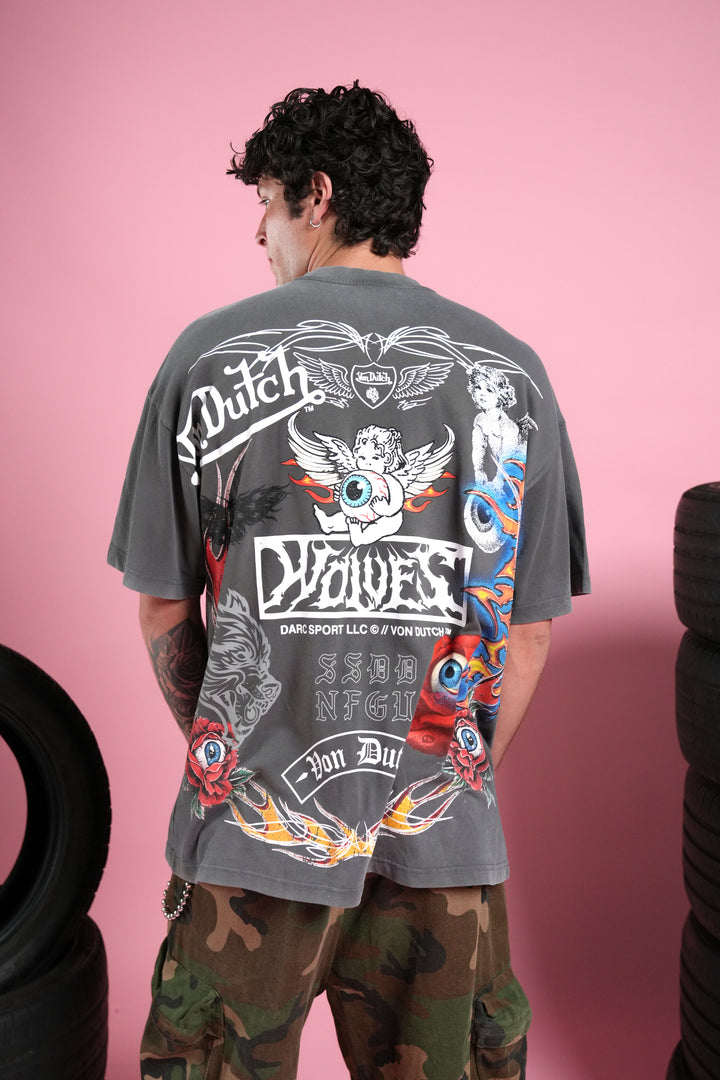 Kulture Klash V2 Premium Oversized Tee in Wolf Gray