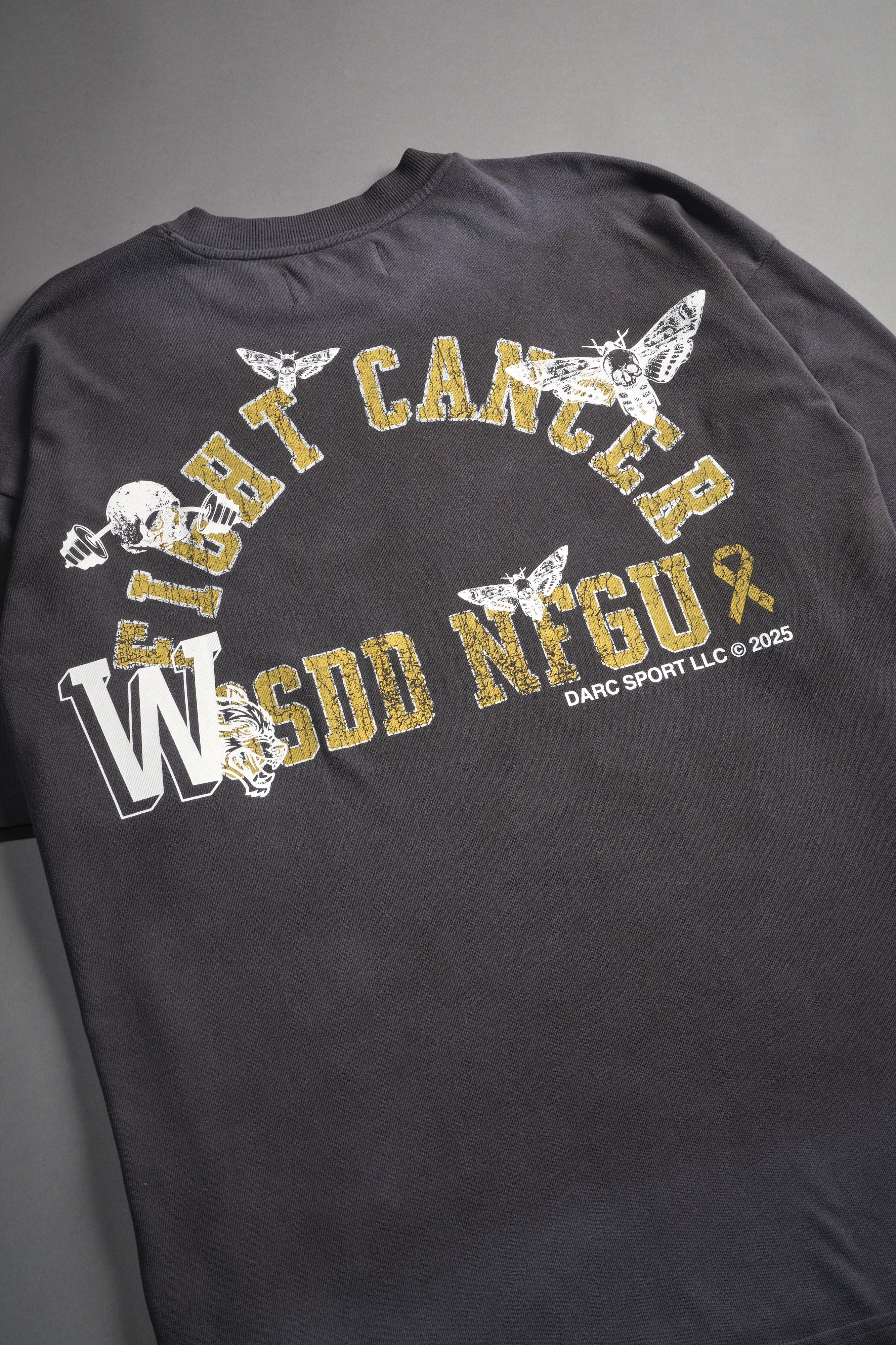 Fight Cancer 2025 "Premium" Oversized Tee in Wolf Gray/Yellow Drift Wash