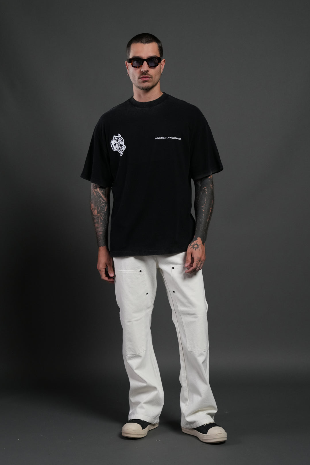 Come Hell Or High Water NFGU Premium Oversized Tee in Black