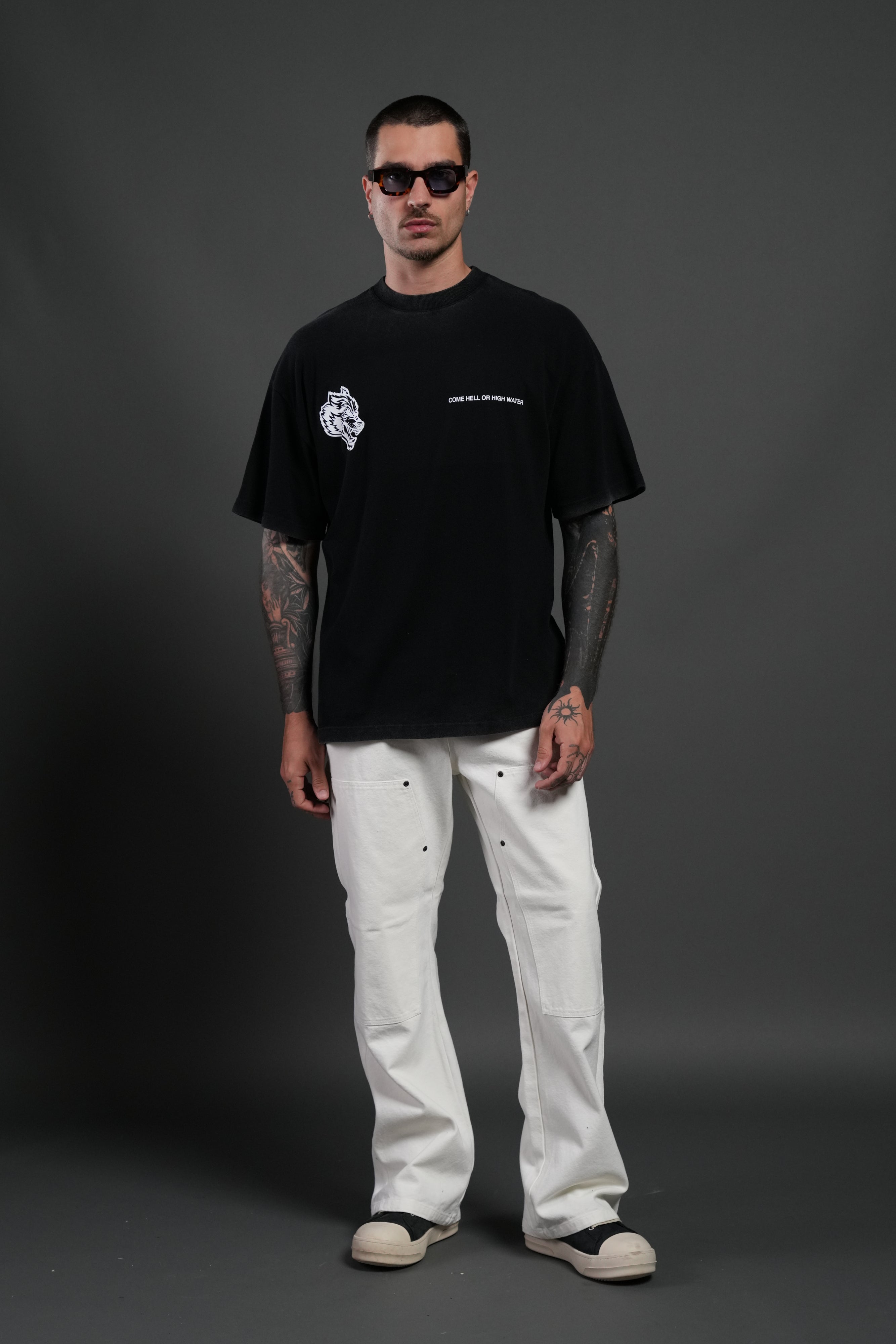 Come Hell Or High Water NFGU Premium Oversized Tee in Black