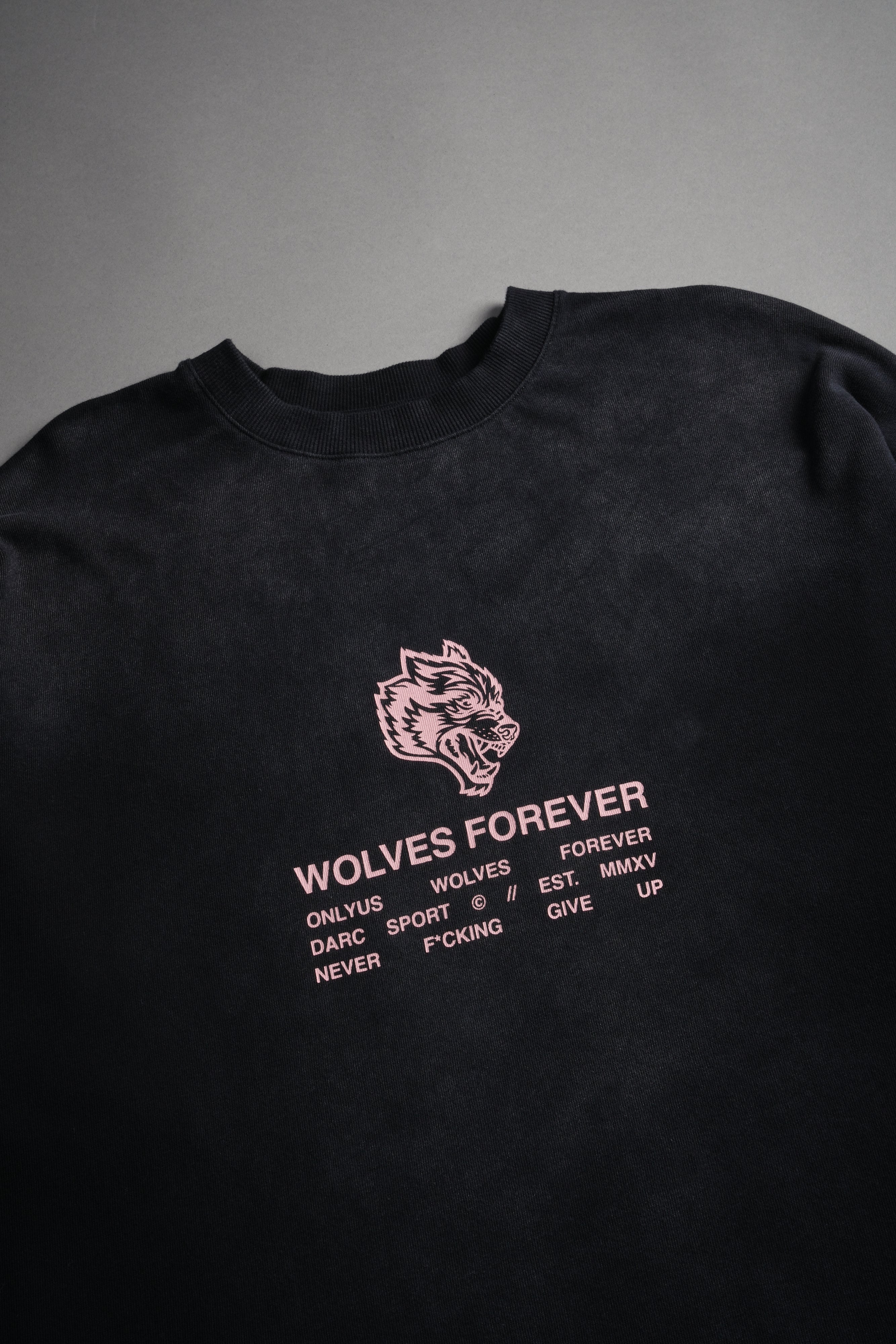 Wolves Have Your Back "Premium" Oversized Tee in Black Halo Wash