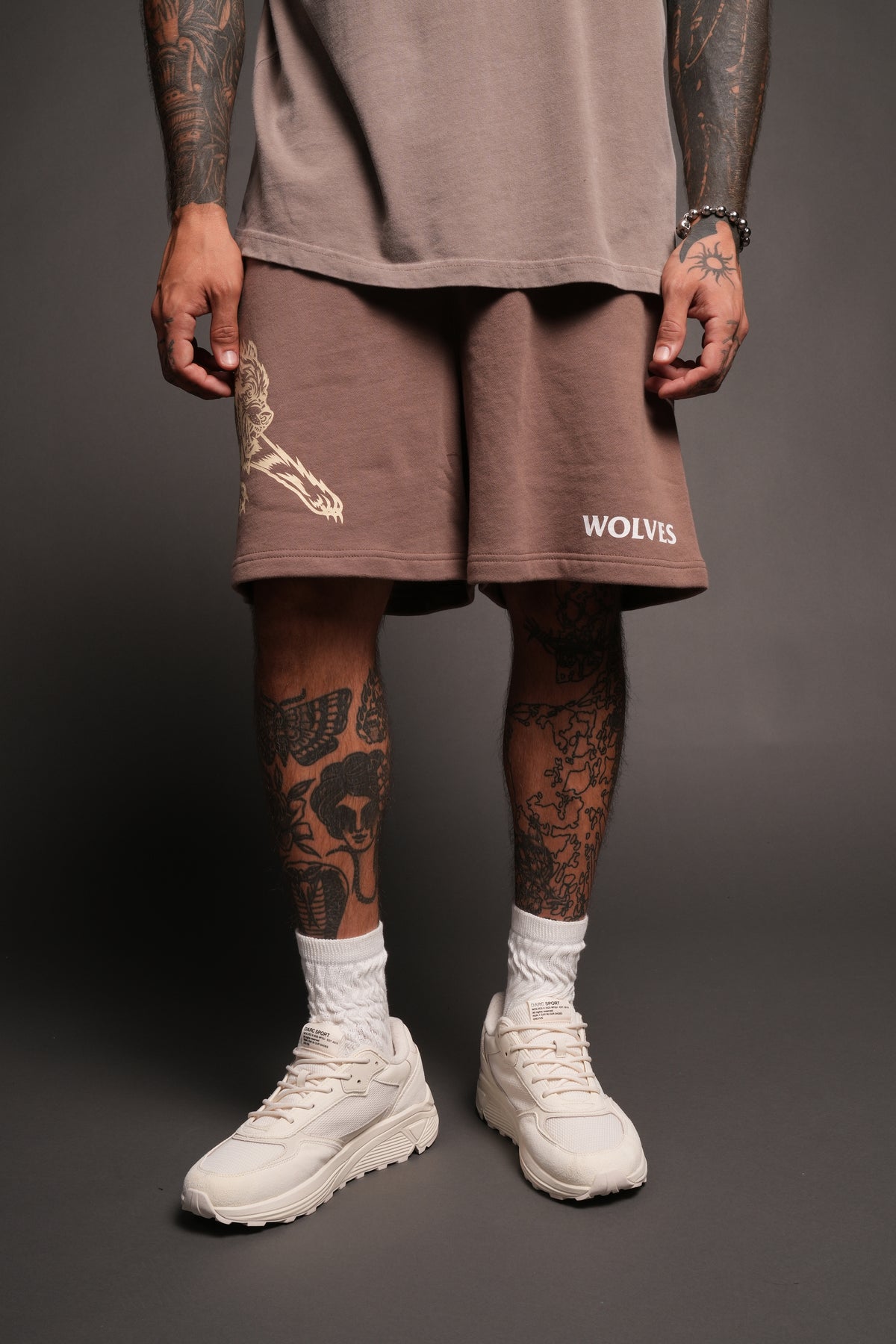 Leap Of Faith V2 Oversized Post Lounge Sweat Shorts In Mojave Brown