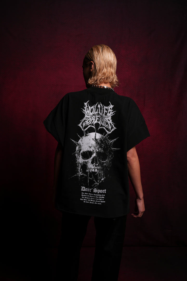 Mourning Star "Grunge" Cut Off Tee in Black