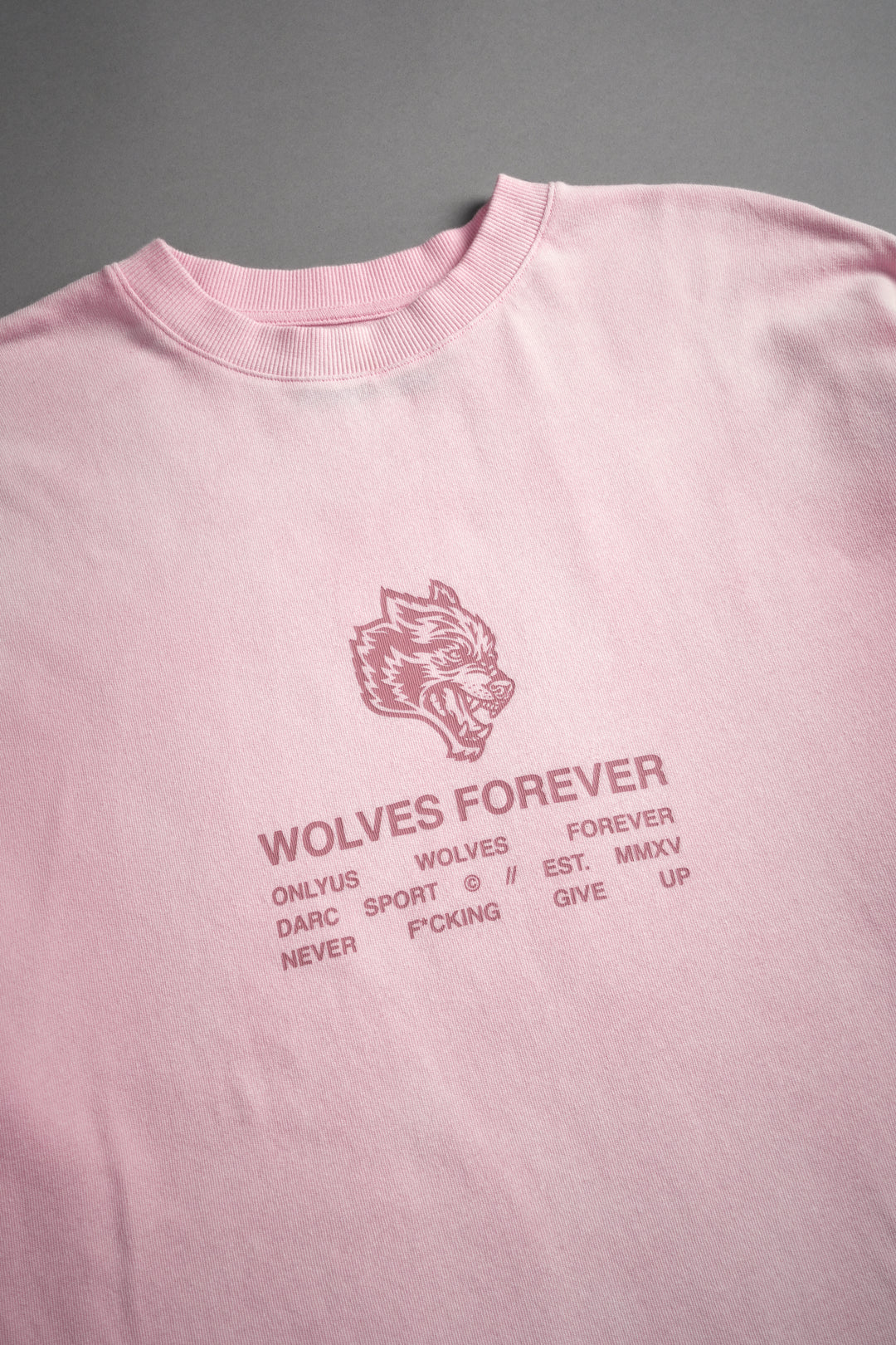 Wolves Have Your Back "Premium" Oversized Tee in Cherry Blossom Halo Wash