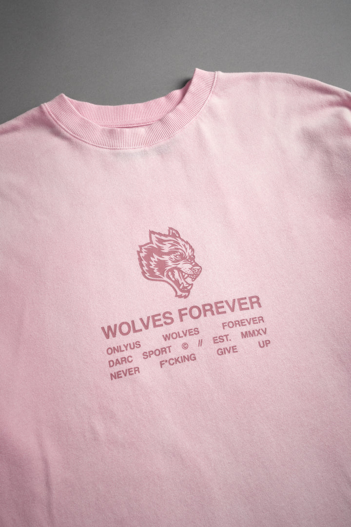 Wolves Have Your Back "Premium" Oversized Tee in Cherry Blossom Halo Wash