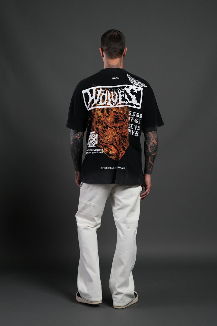Come Hell Or High Water NFGU Premium Oversized Tee in Black