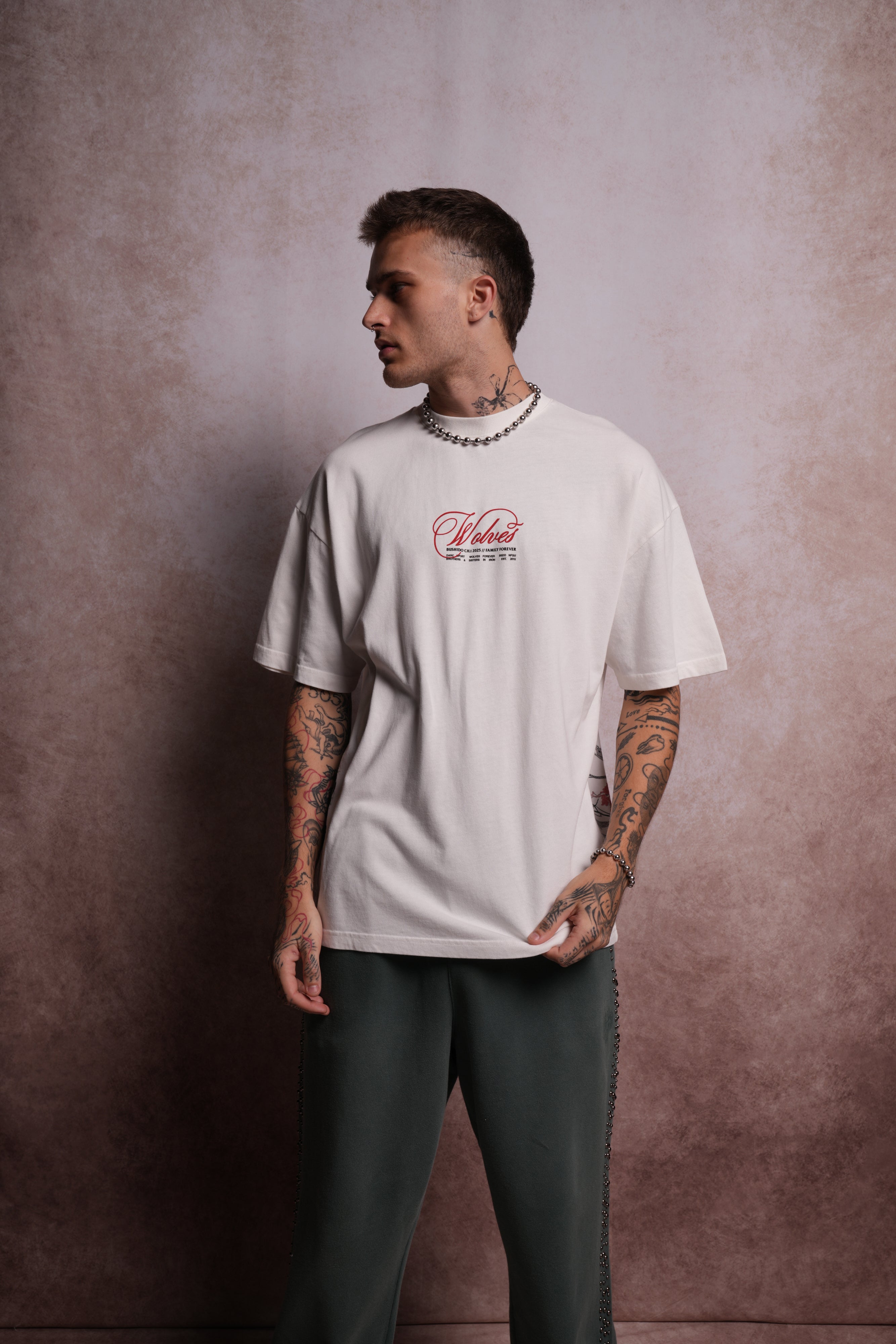 (1 Of 500) Death Bloom "Premium" Oversized Tee in Cream