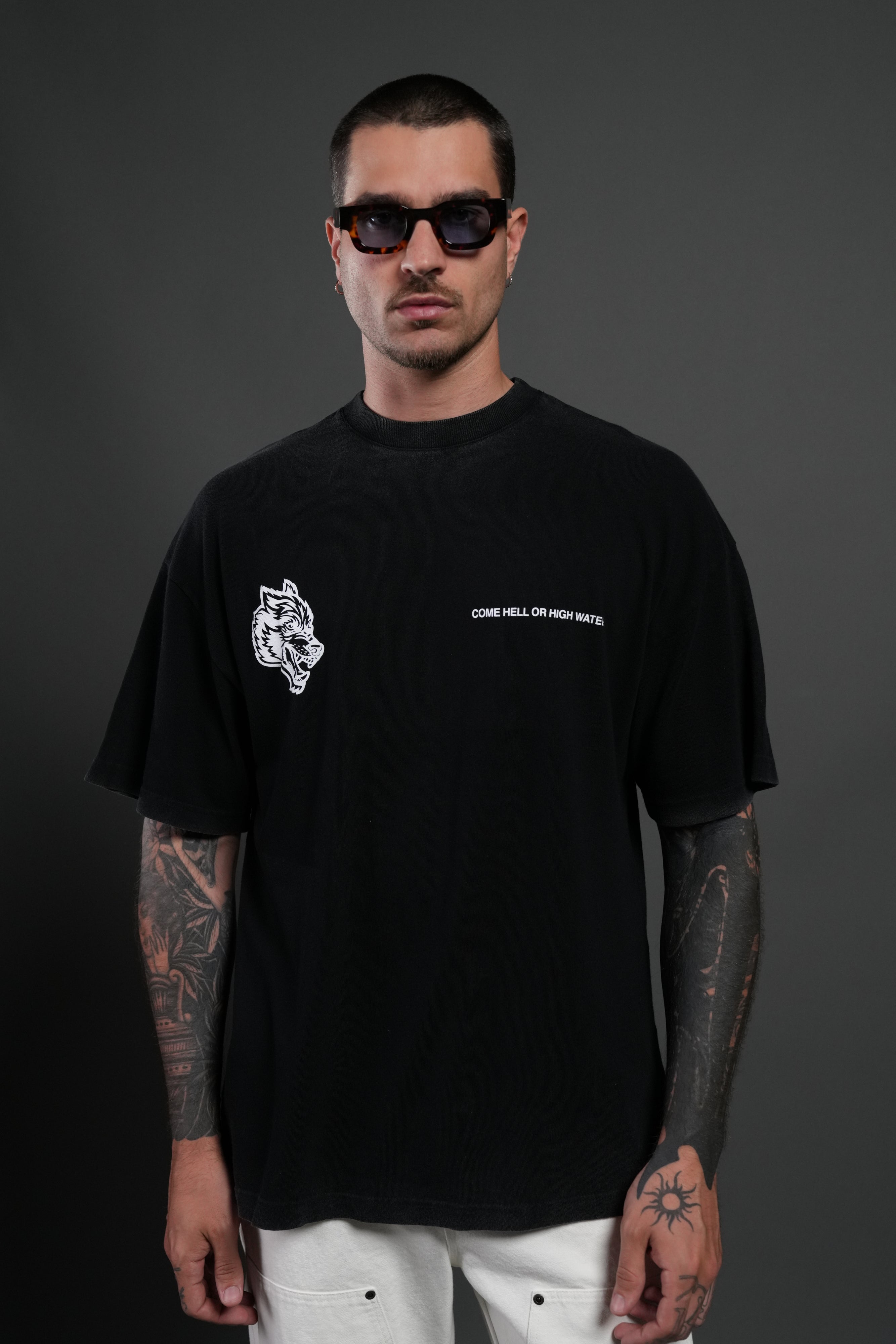 Come Hell Or High Water NFGU Premium Oversized Tee in Black