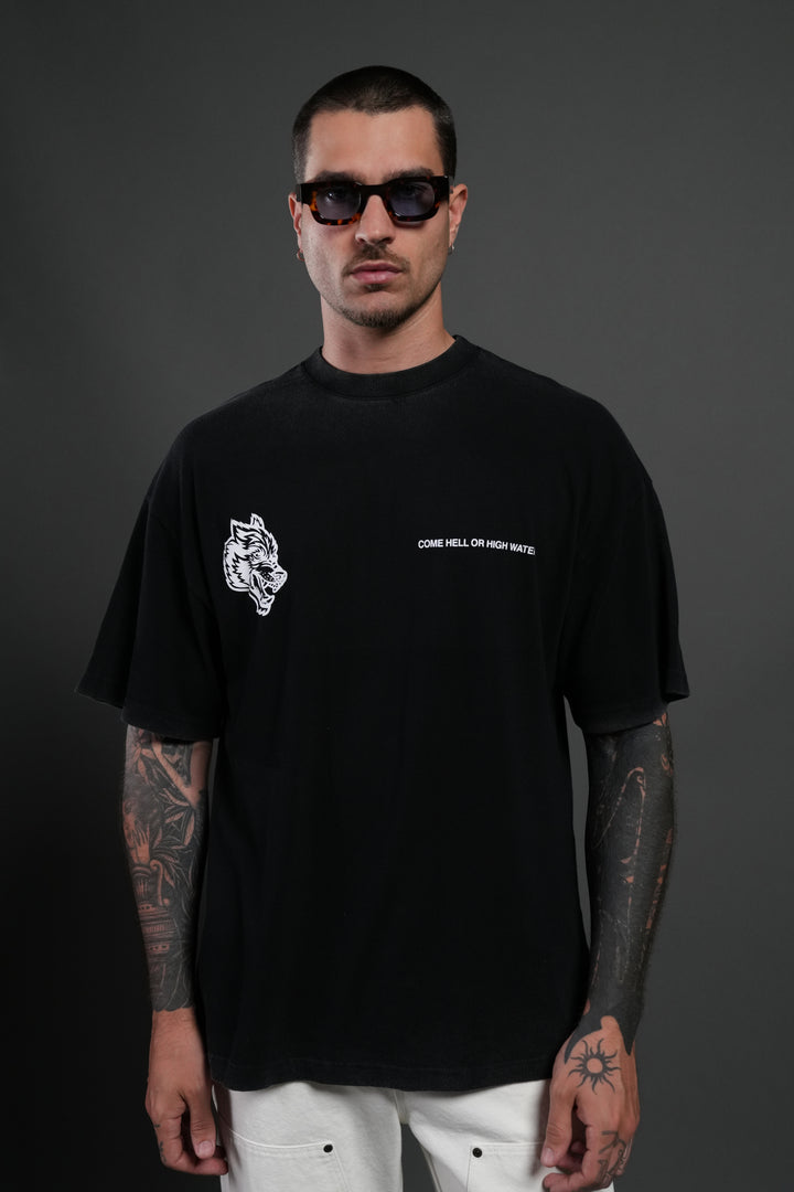 Come Hell Or High Water NFGU Premium Oversized Tee in Black