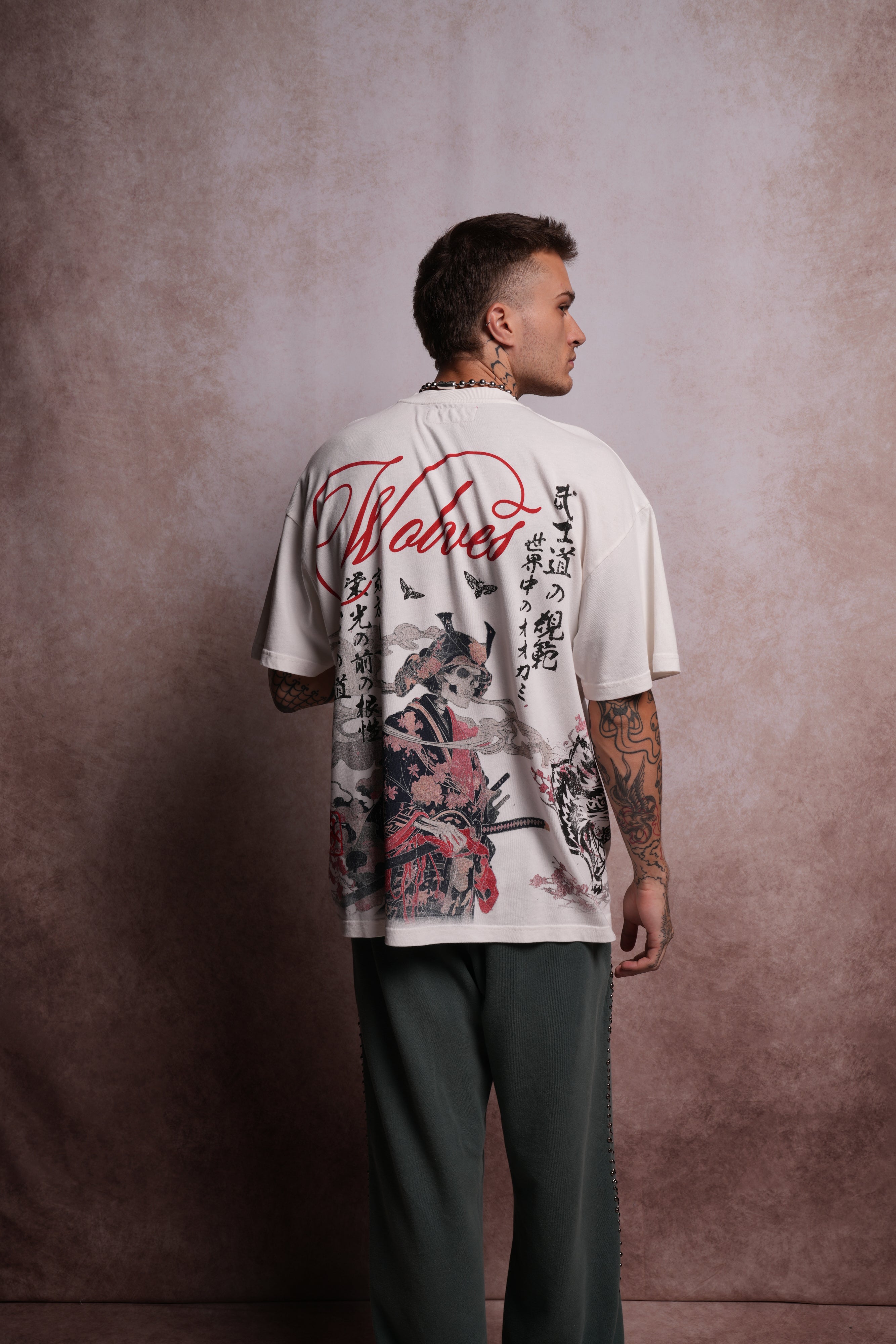 (1 Of 500) Death Bloom "Premium" Oversized Tee in Cream