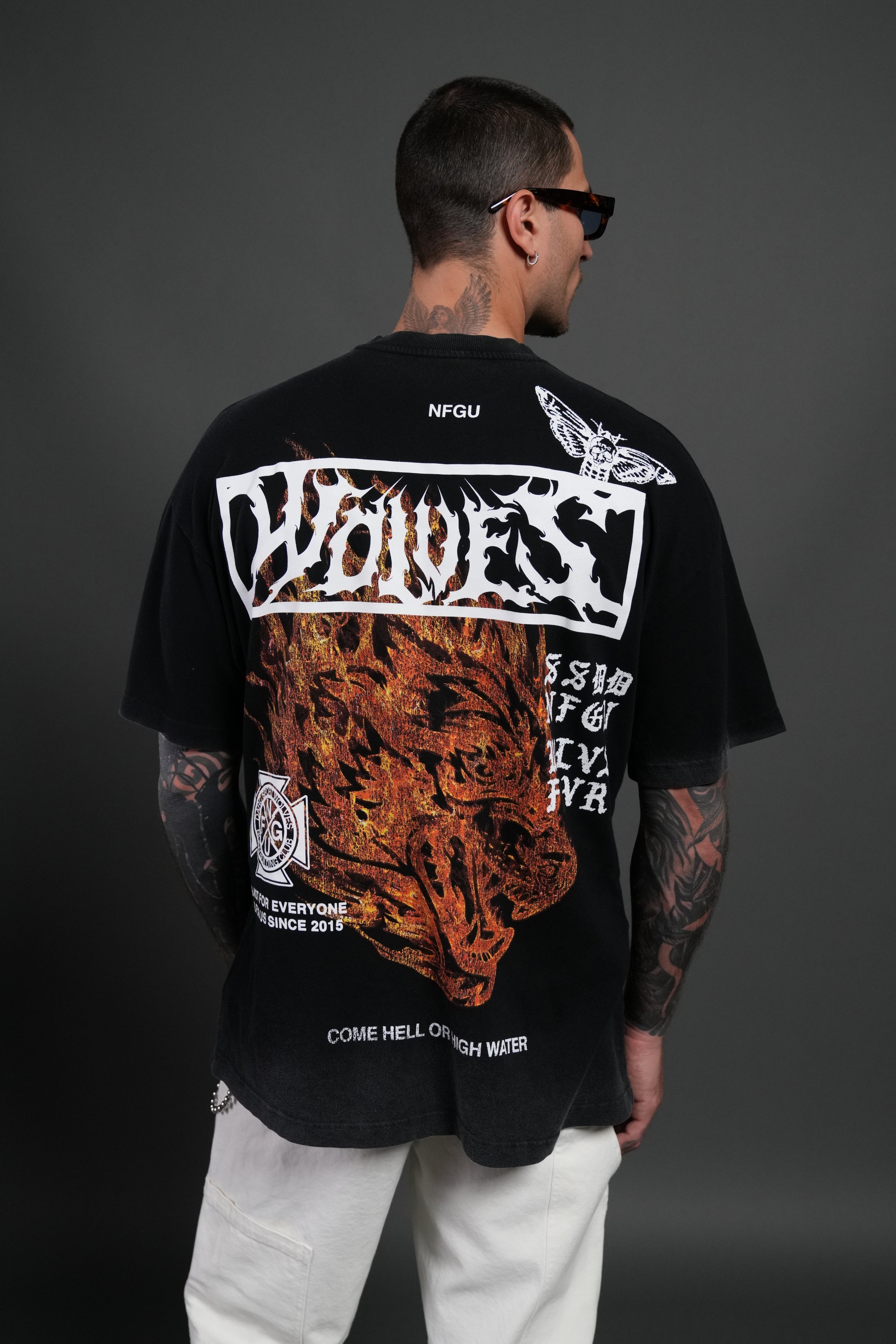 Come Hell Or High Water NFGU Premium Oversized Tee in Black