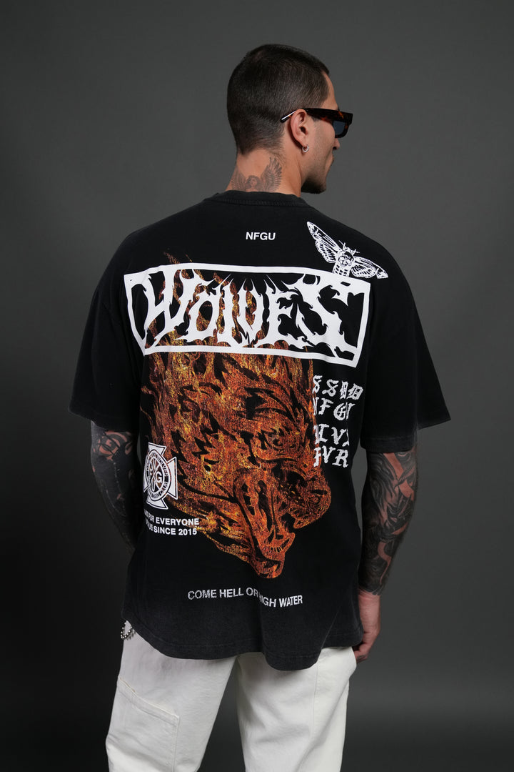 Come Hell Or High Water NFGU Premium Oversized Tee in Black
