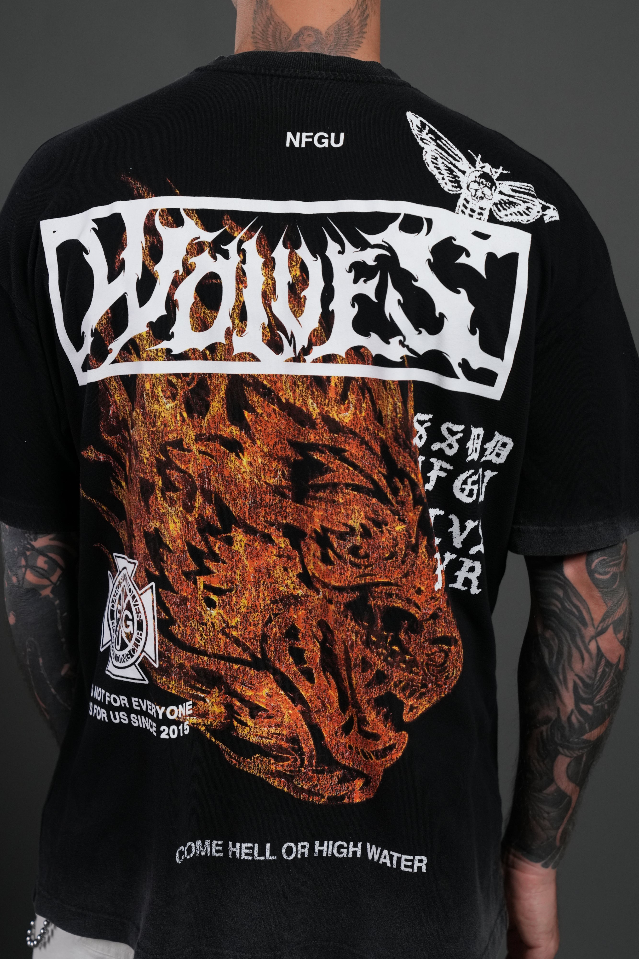 Come Hell Or High Water NFGU Premium Oversized Tee in Black