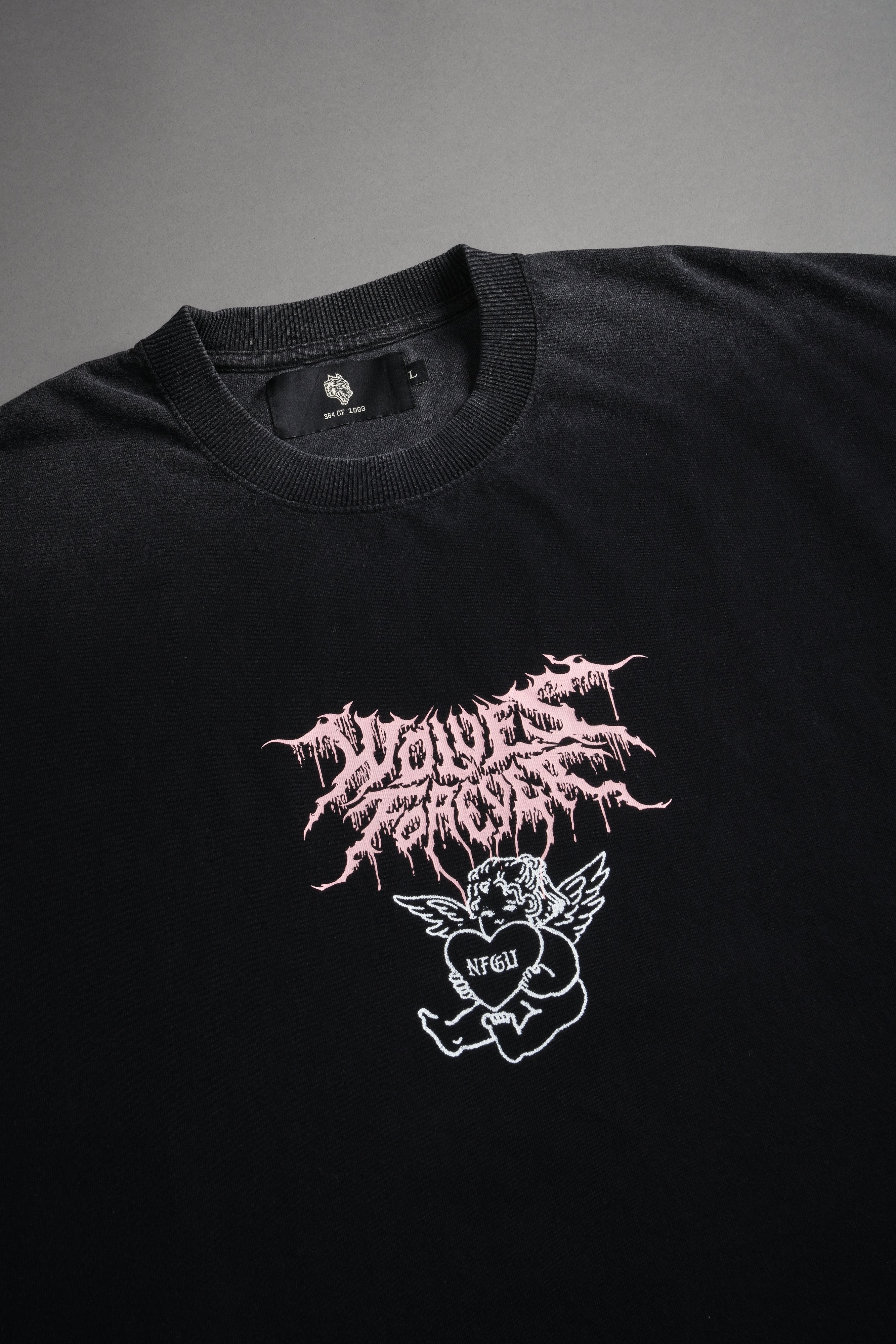 Cherub Core Grunge Cut-Off Tee in Black