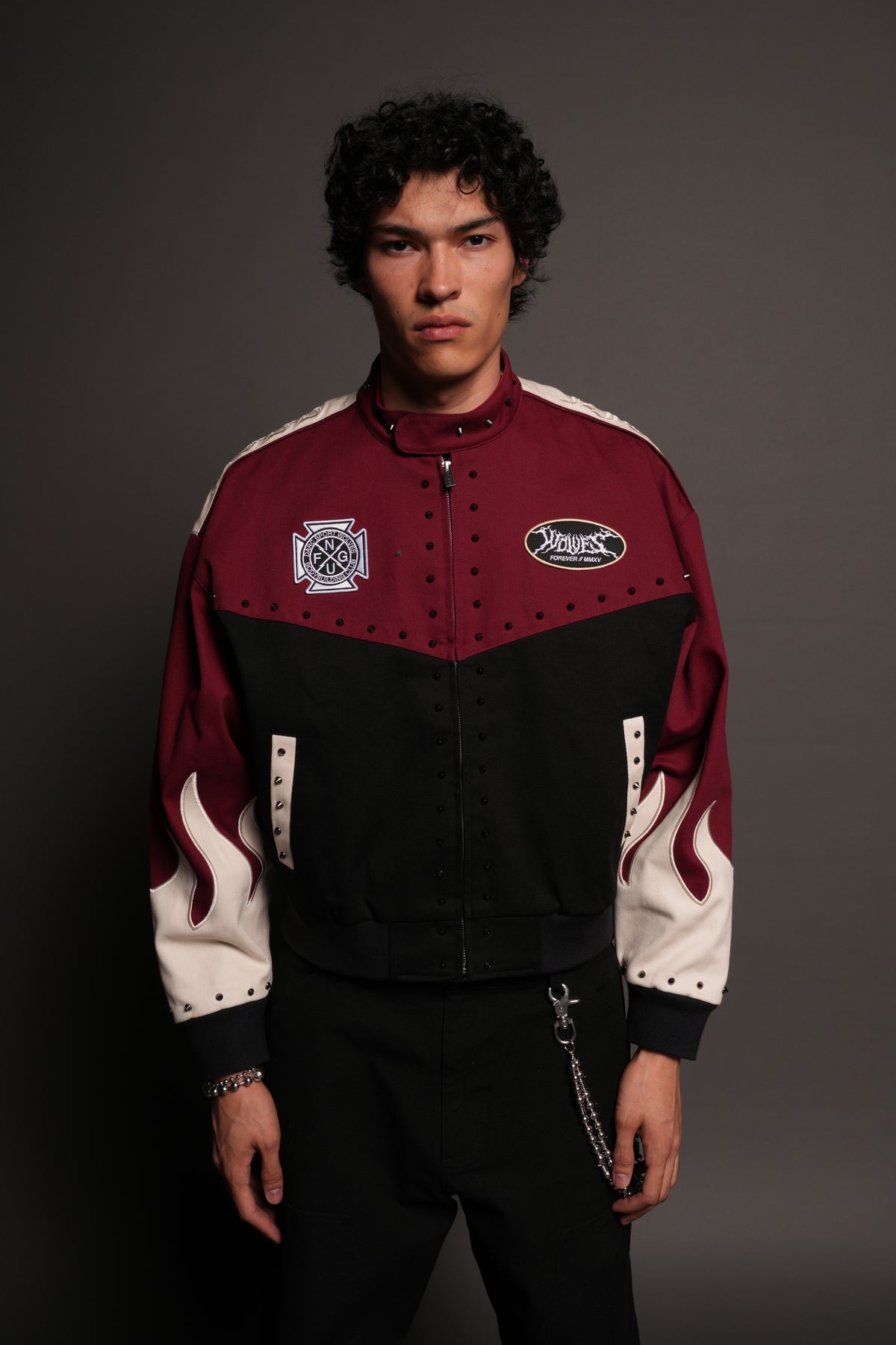 Mori Thorns Gordon Racing Jacket In Black/Oxblood