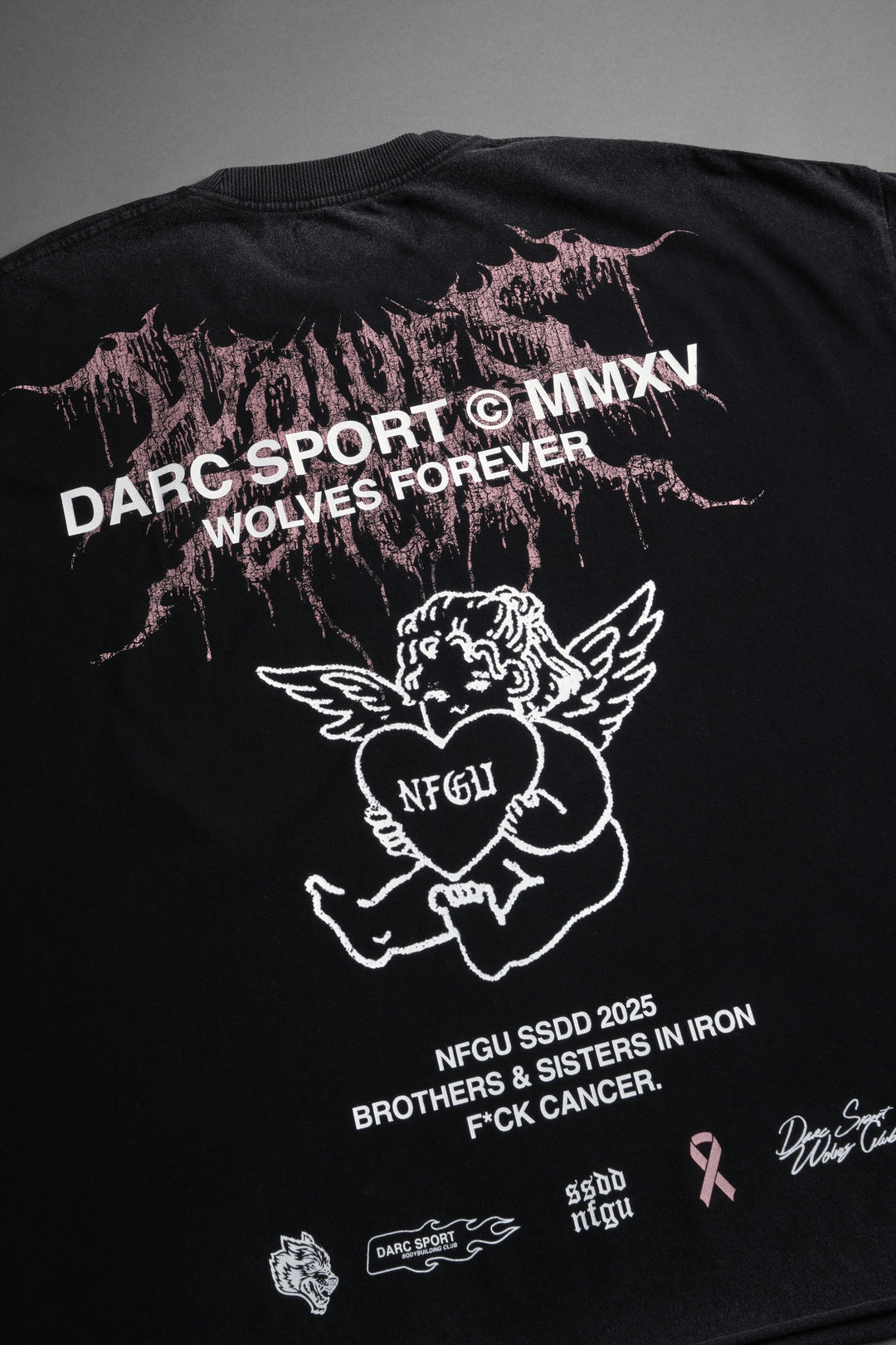 Cherub Core Grunge Cut-Off Tee in Black
