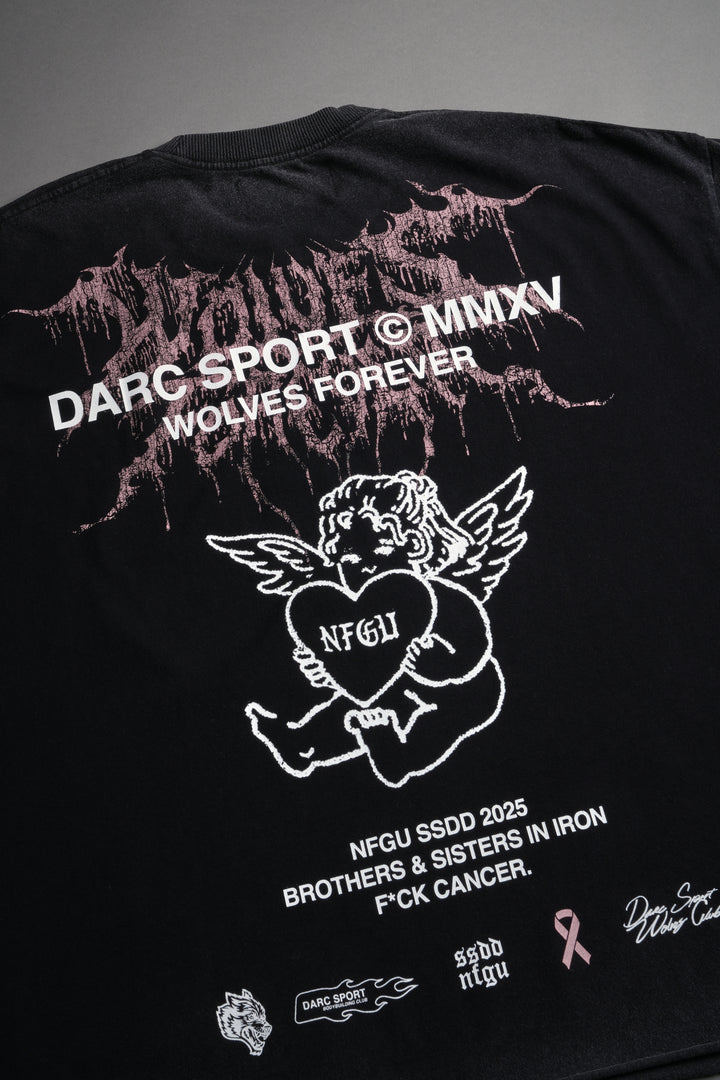 Cherub Core Grunge Cut-Off Tee in Black