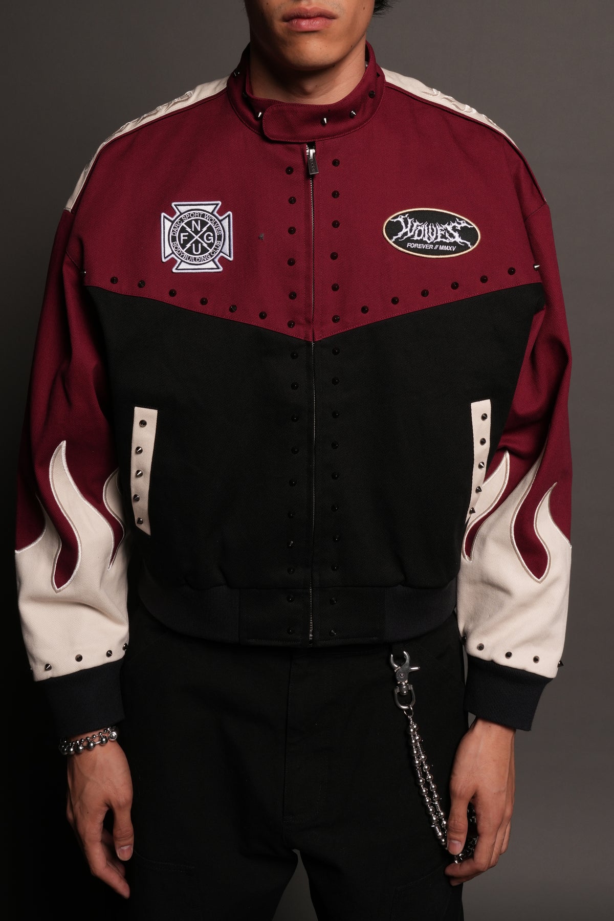 Mori Thorns Gordon Racing Jacket In Black/Oxblood