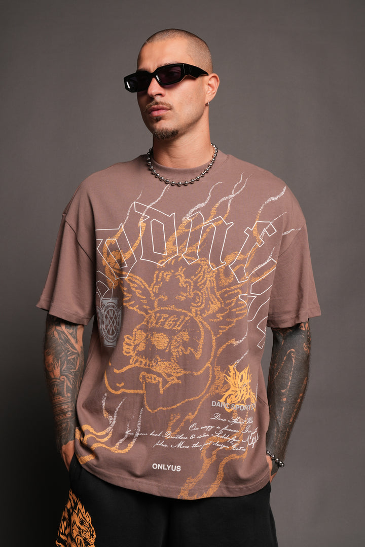 Cherub Flame Premium Tee In Mojave Brown