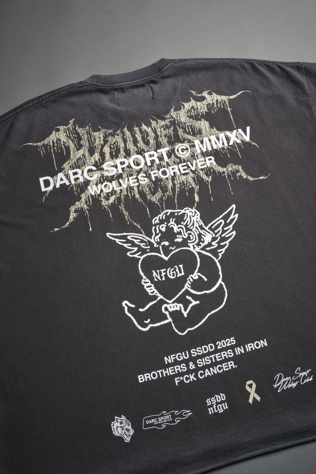 Cherub Core Grunge Cut-Off Tee in Wolf Gray