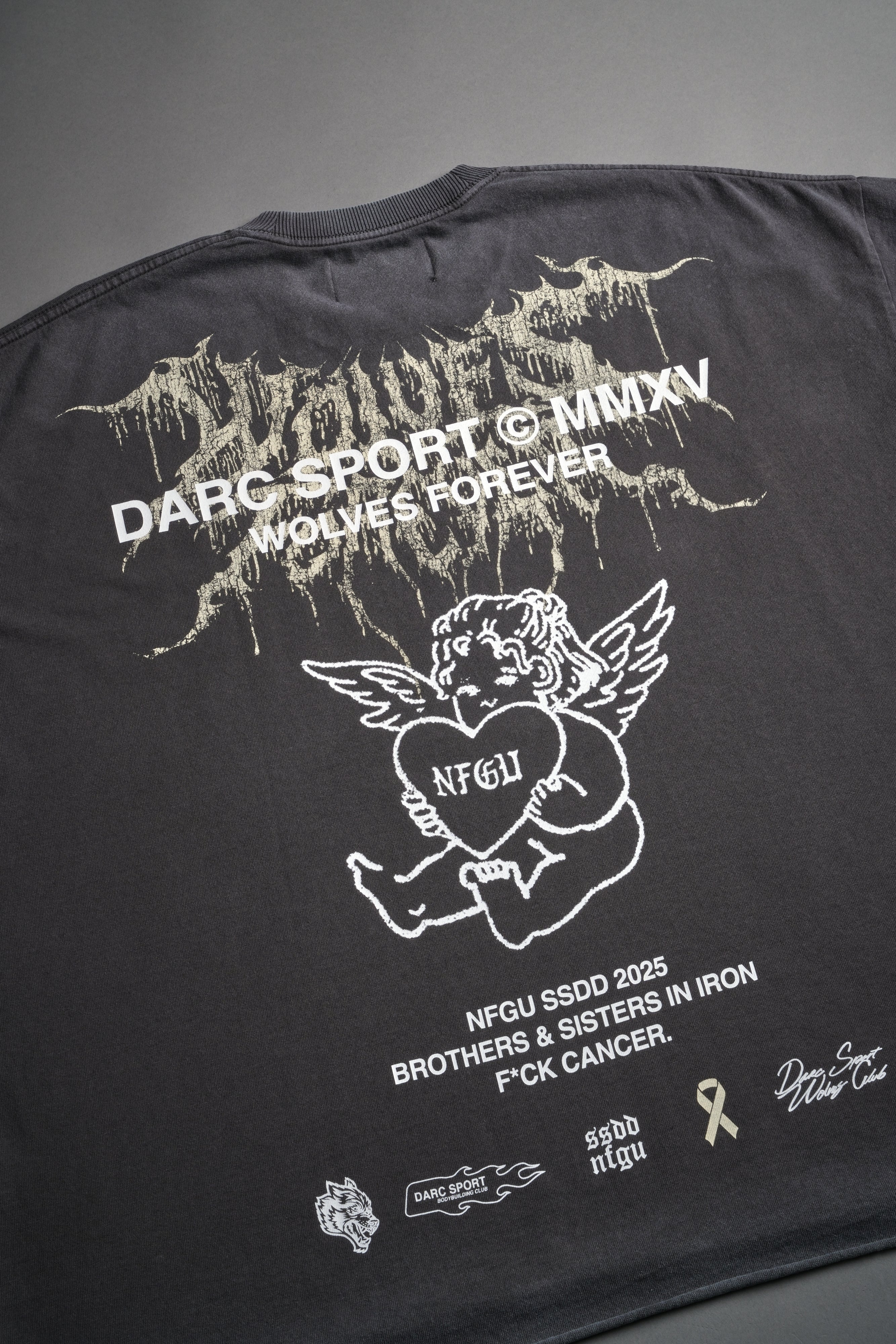 Cherub Core Grunge Cut-Off Tee in Wolf Gray