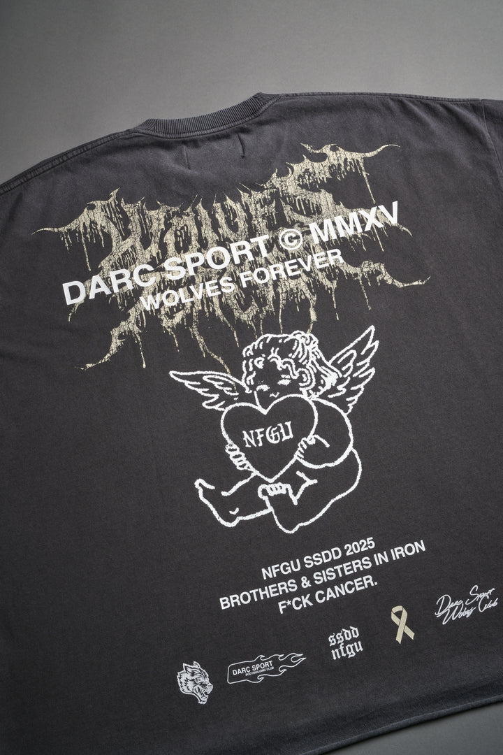 Cherub Core Grunge Cut-Off Tee in Wolf Gray