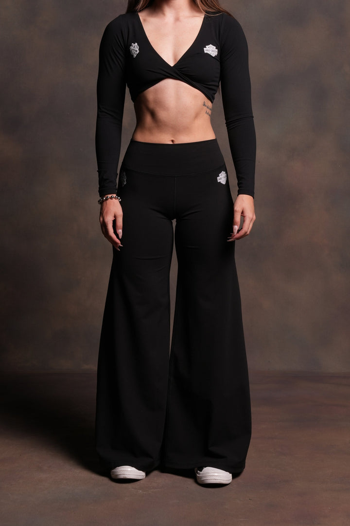 Harley-Davidson Wolves Wide Leg Energy Pants in Black