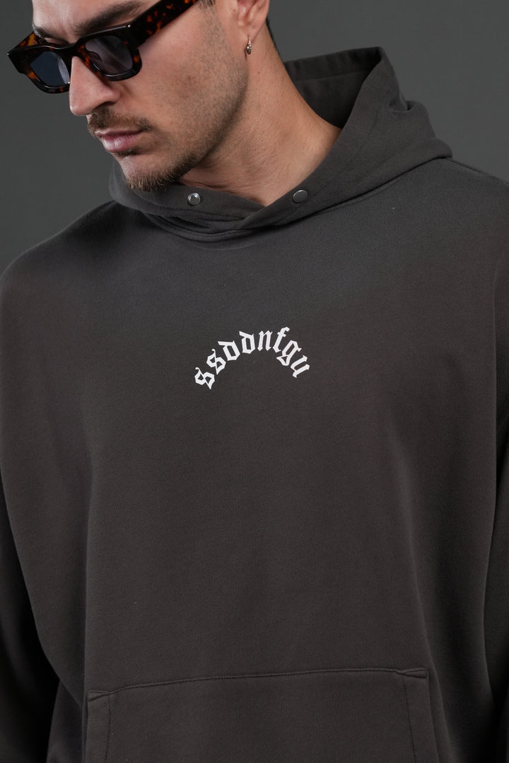 Our Sacrifice Pierce Hoodie in Darc Brown Drift Wash