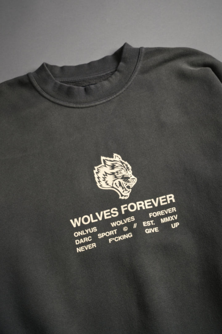 Wolves Have Your Back London Crewneck in Wolf Gray Halo Wash