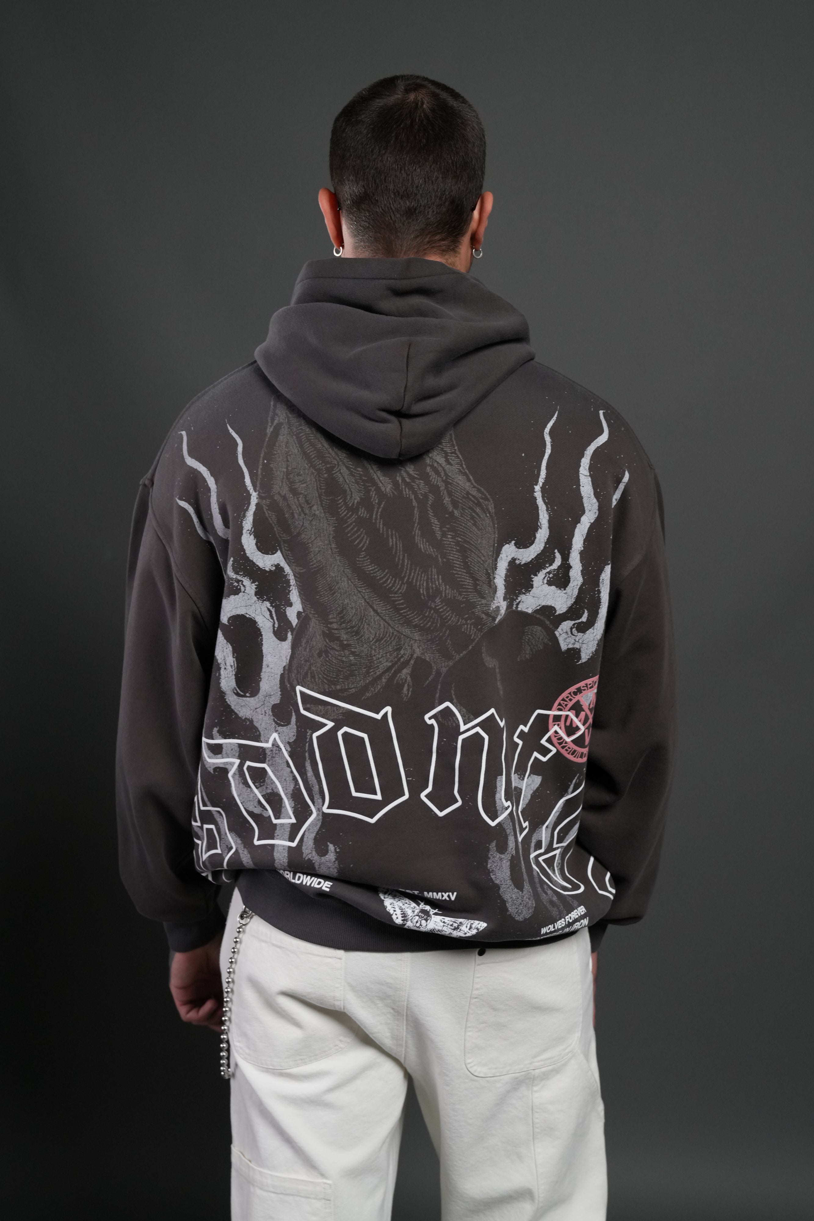 Our Sacrifice Pierce Hoodie in Darc Brown Drift Wash