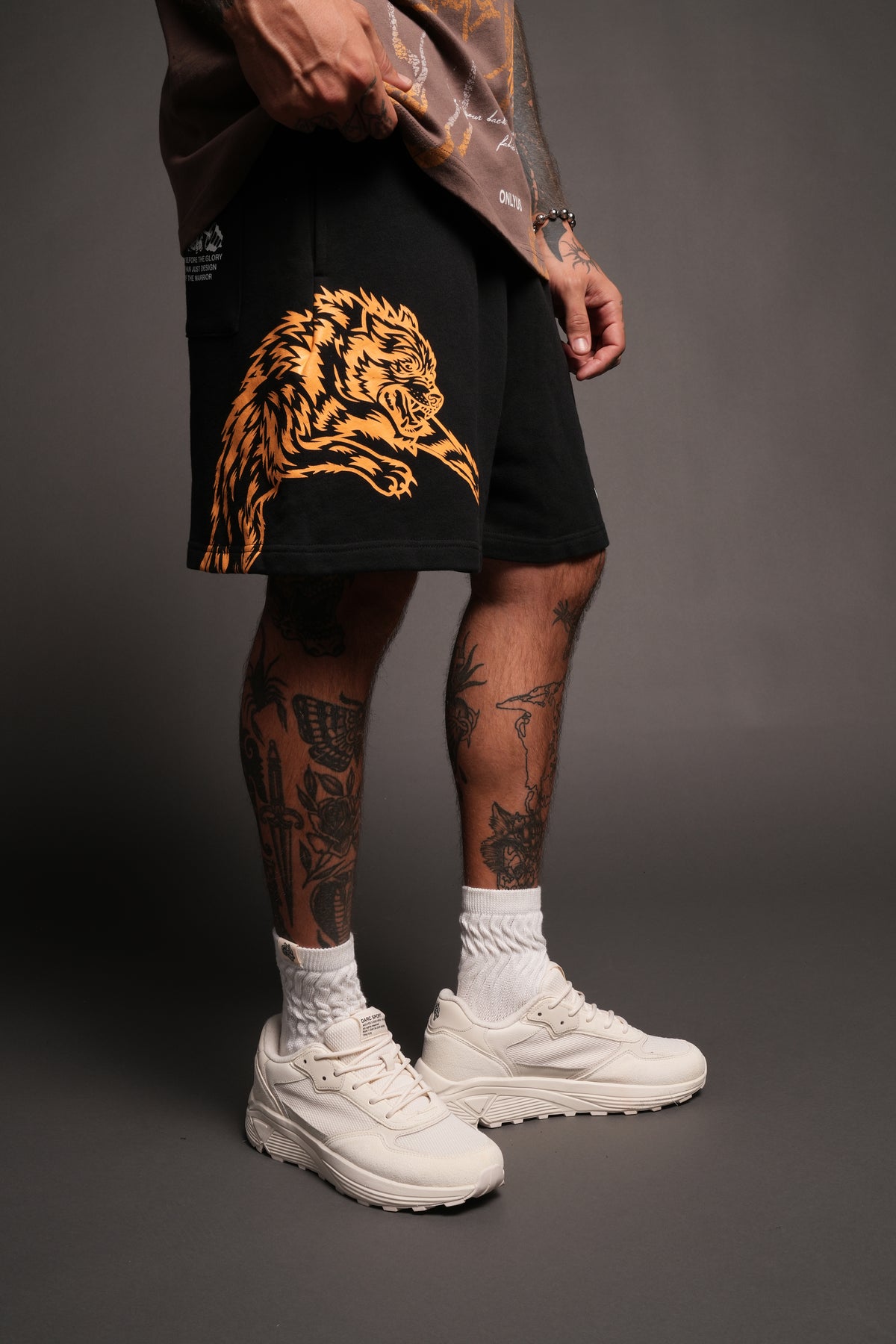 Leap Of Faith V2 Oversized Post Lounge Sweat Shorts In Black