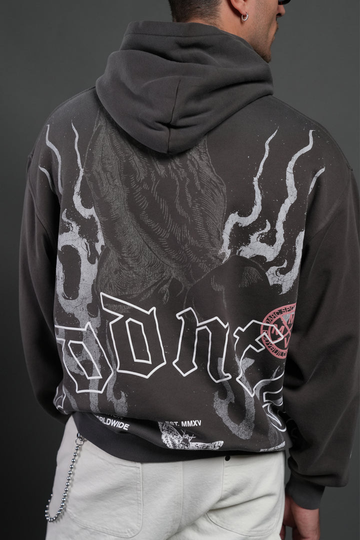 Our Sacrifice Pierce Hoodie in Darc Brown Drift Wash