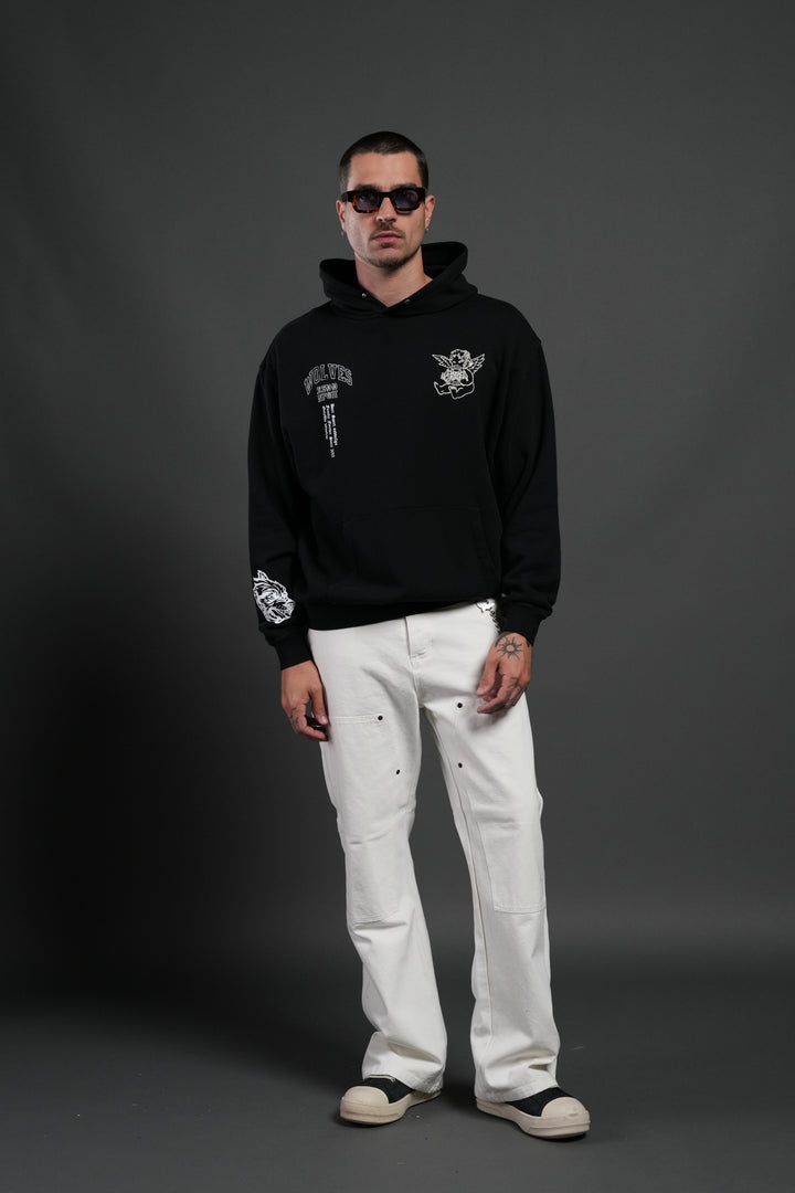 Wolves Club Cherub Pierce Hoodie in Black
