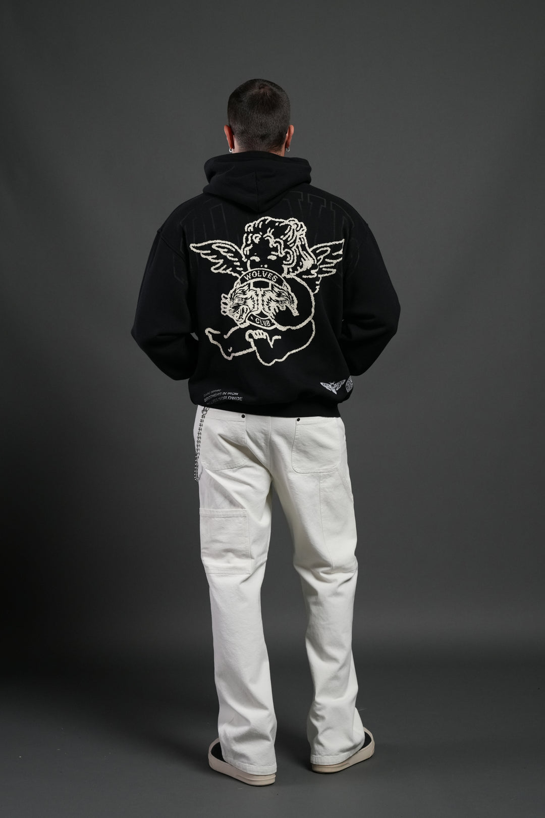 Wolves Club Cherub Pierce Hoodie in Black