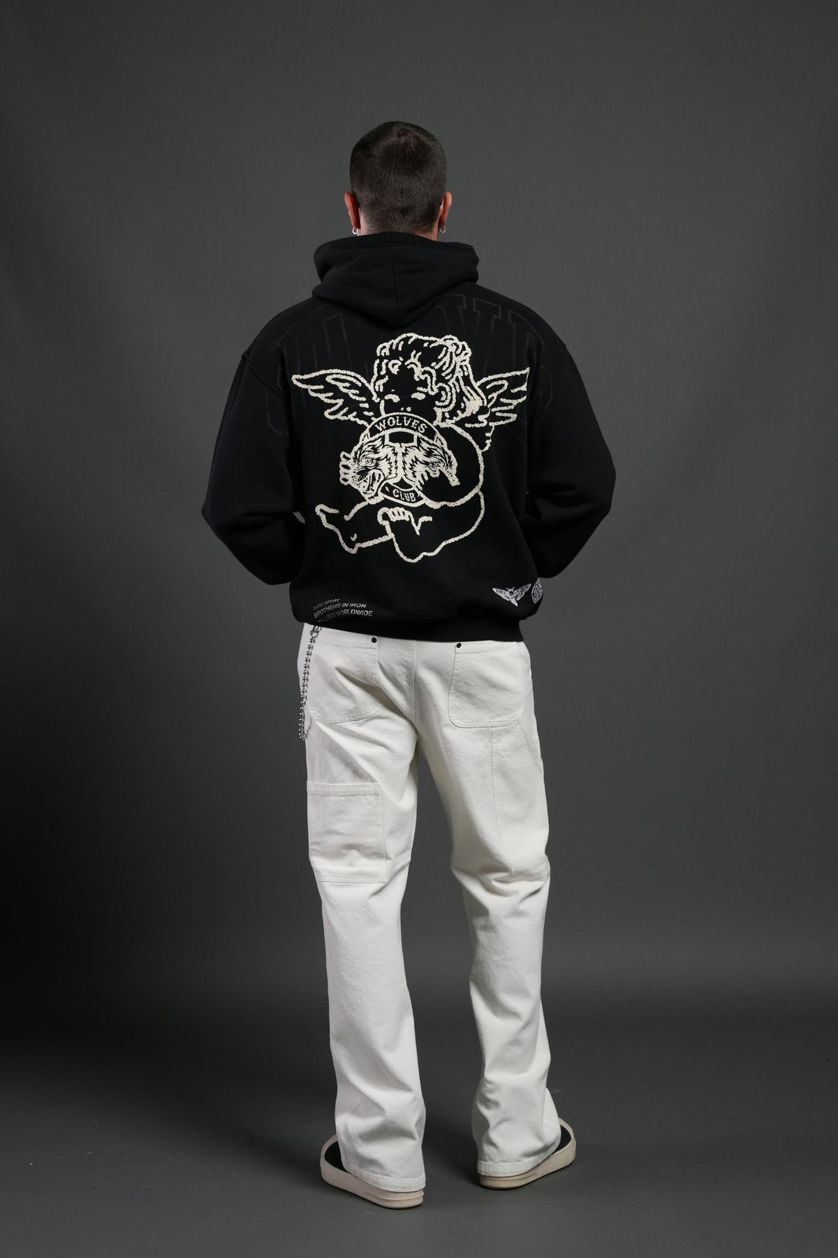Wolves Club Cherub Pierce Hoodie in Black