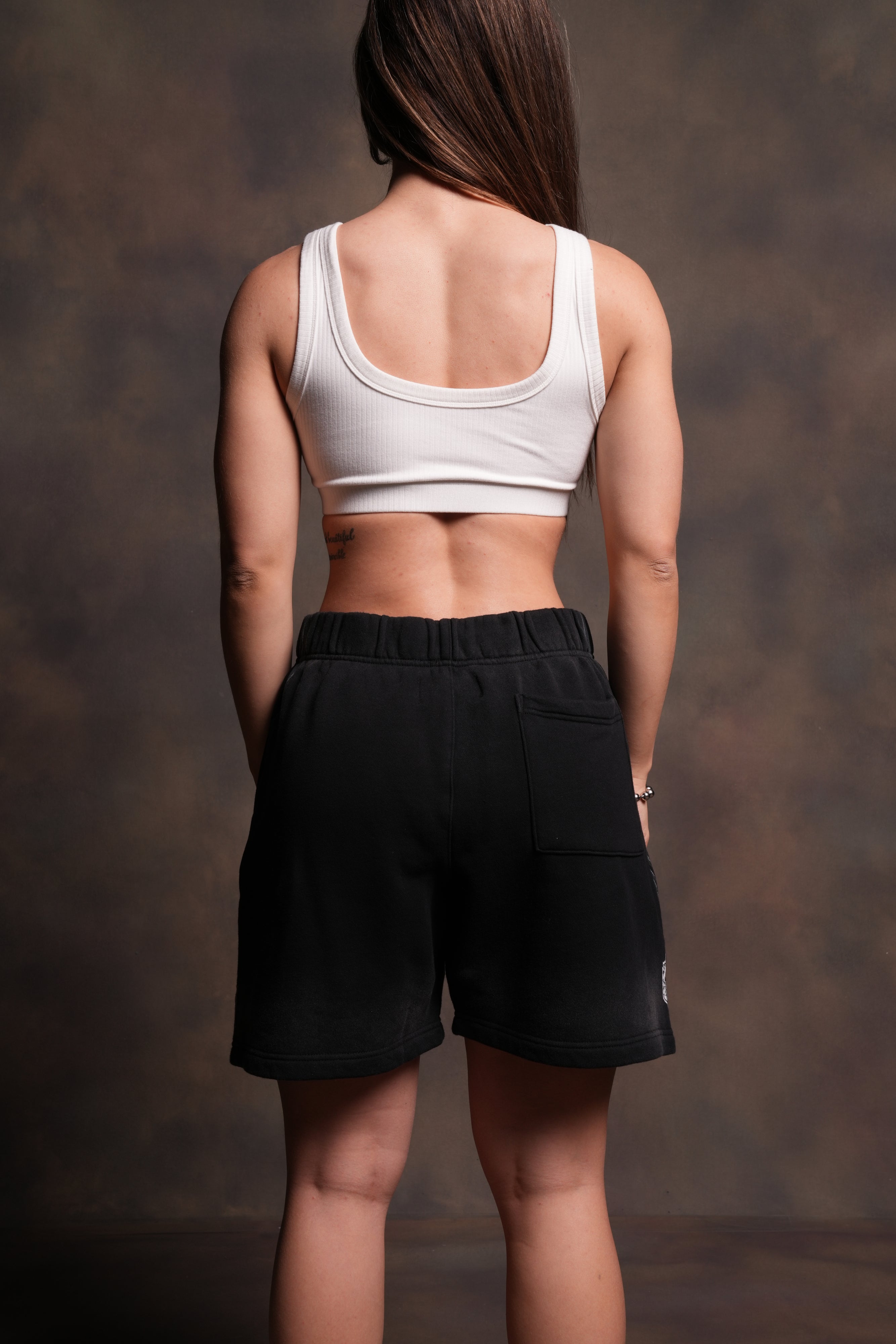 Real Recognize Real Unisex Oversized Post Lounge Sweat Shorts V2 in Black Drift Wash