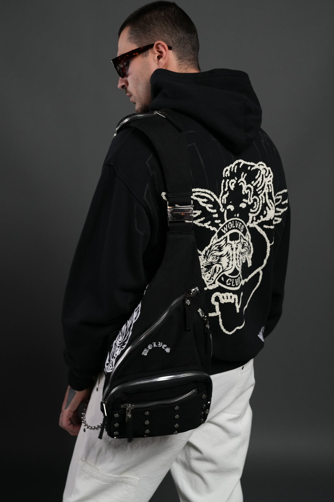 Wolves Club Cherub Pierce Hoodie in Black