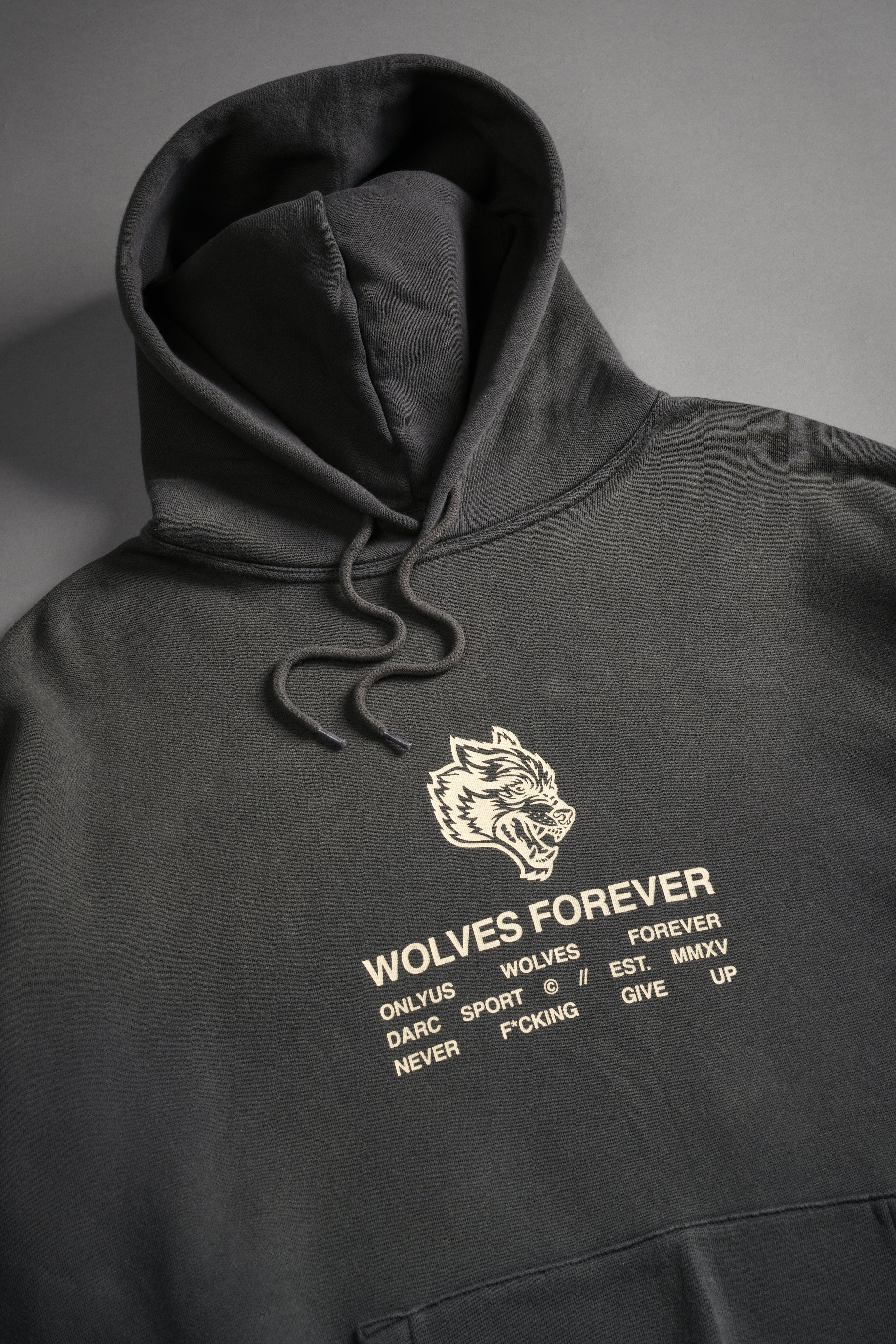Wolves Have Your Back "Bishop" Hoodie in Wolf Gray Halo Wash