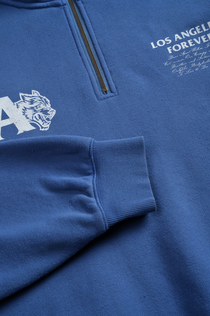 La Wolves V2 Duke 1/4 Zip Mock Neck in La Blue