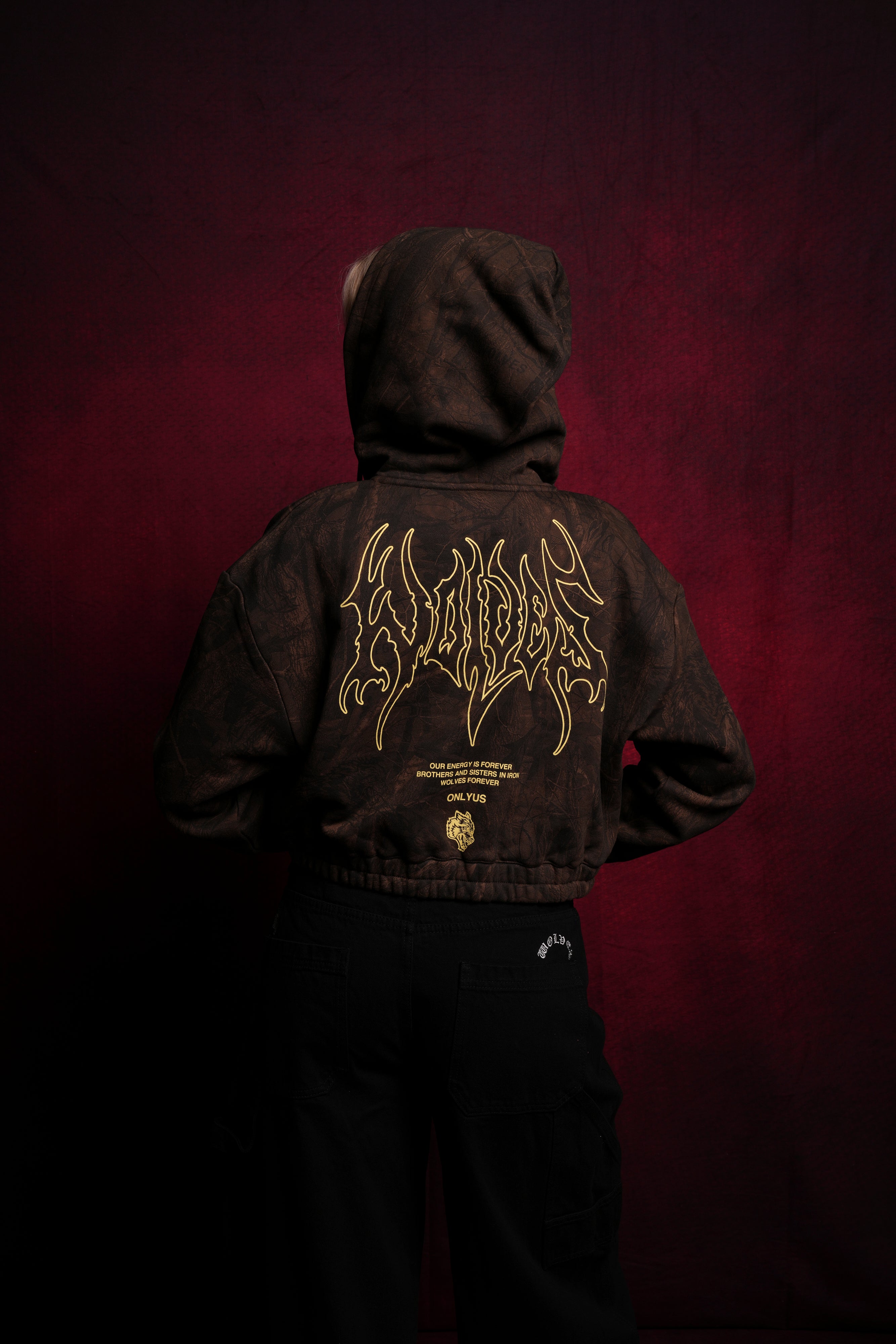 Origin Hesh "Chambers" (Cropped) Zip Hoodie in Brown Driftwood Forest Camo