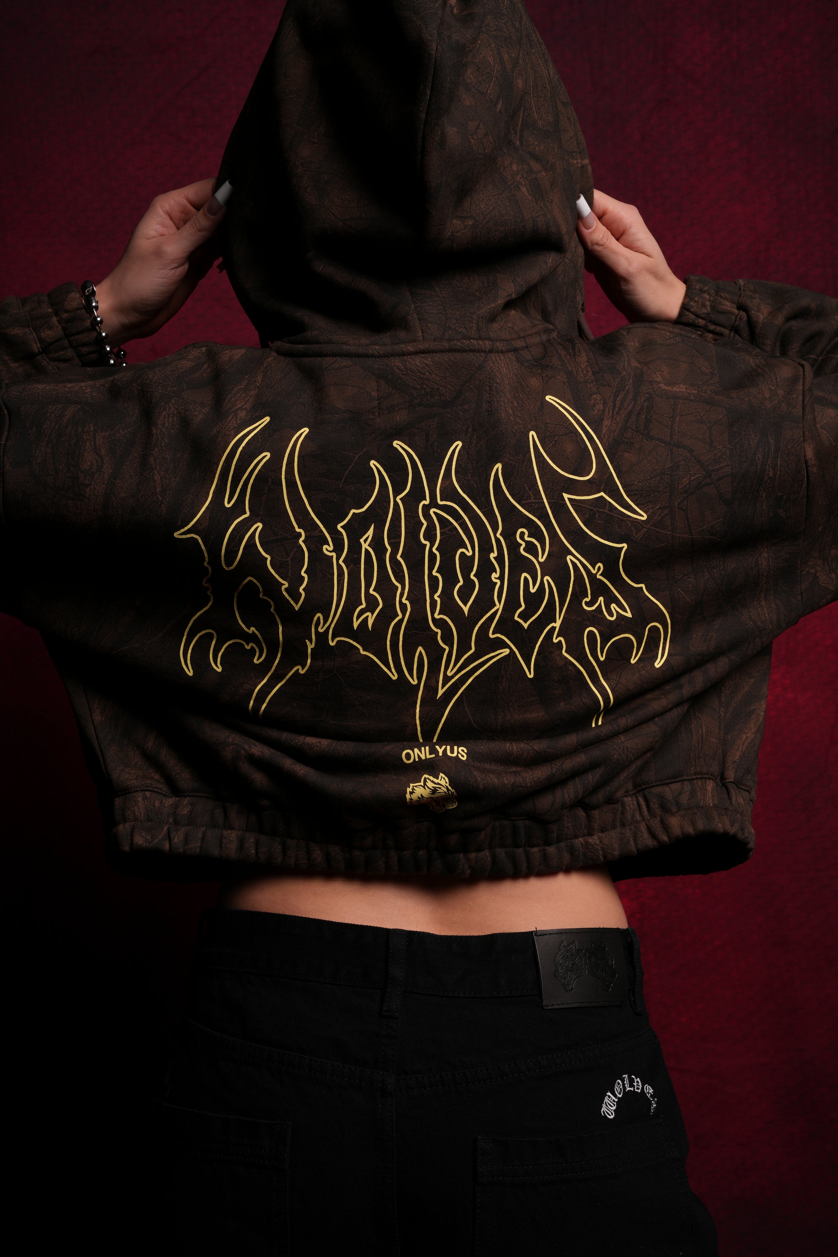 Origin Hesh "Chambers" (Cropped) Zip Hoodie in Brown Driftwood Forest Camo