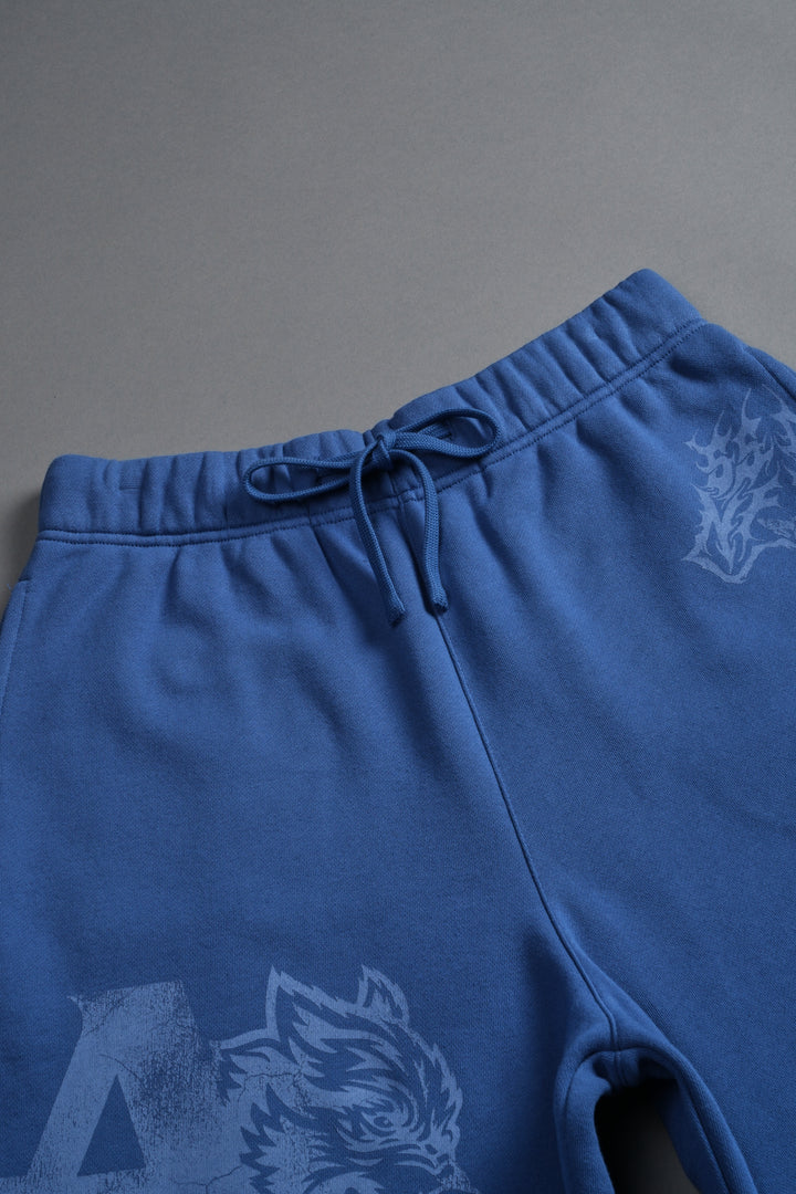 Homage To La Raw Hem Oversized Post Lounge Sweat Shorts in La Blue