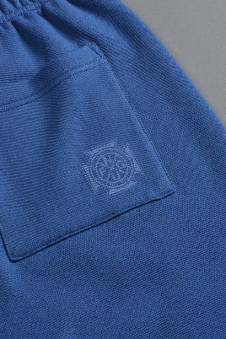 Homage To La Raw Hem Oversized Post Lounge Sweat Shorts in La Blue