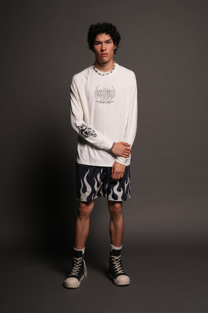 Hesh Mantra Dry Wolf Raglan Ls Tee In White